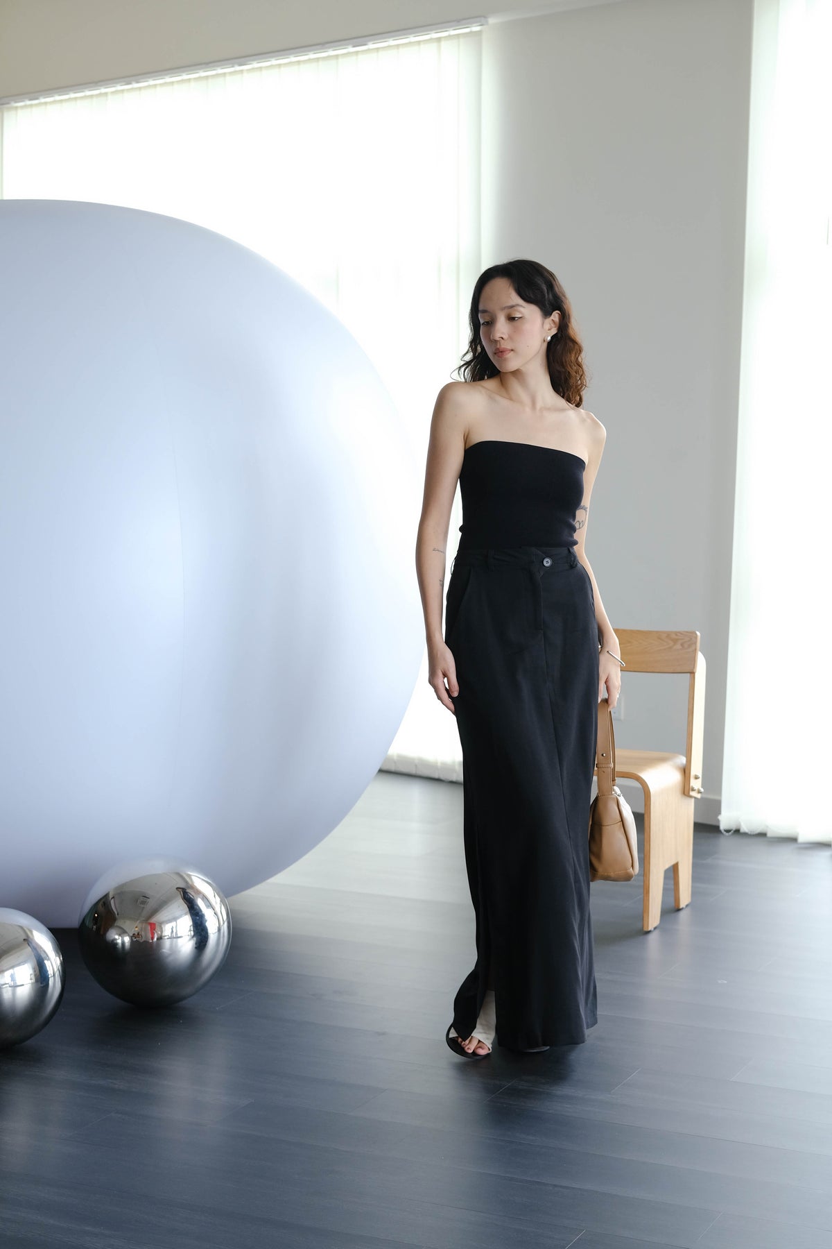 High-waisted Skirt In Classic Black