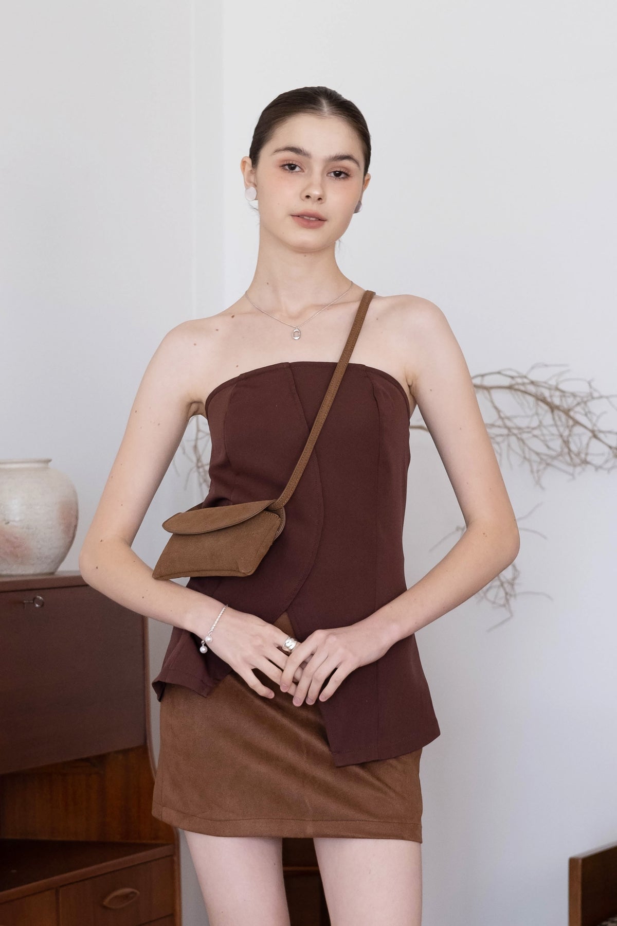 Élise Mini Crossbody - Chestnut