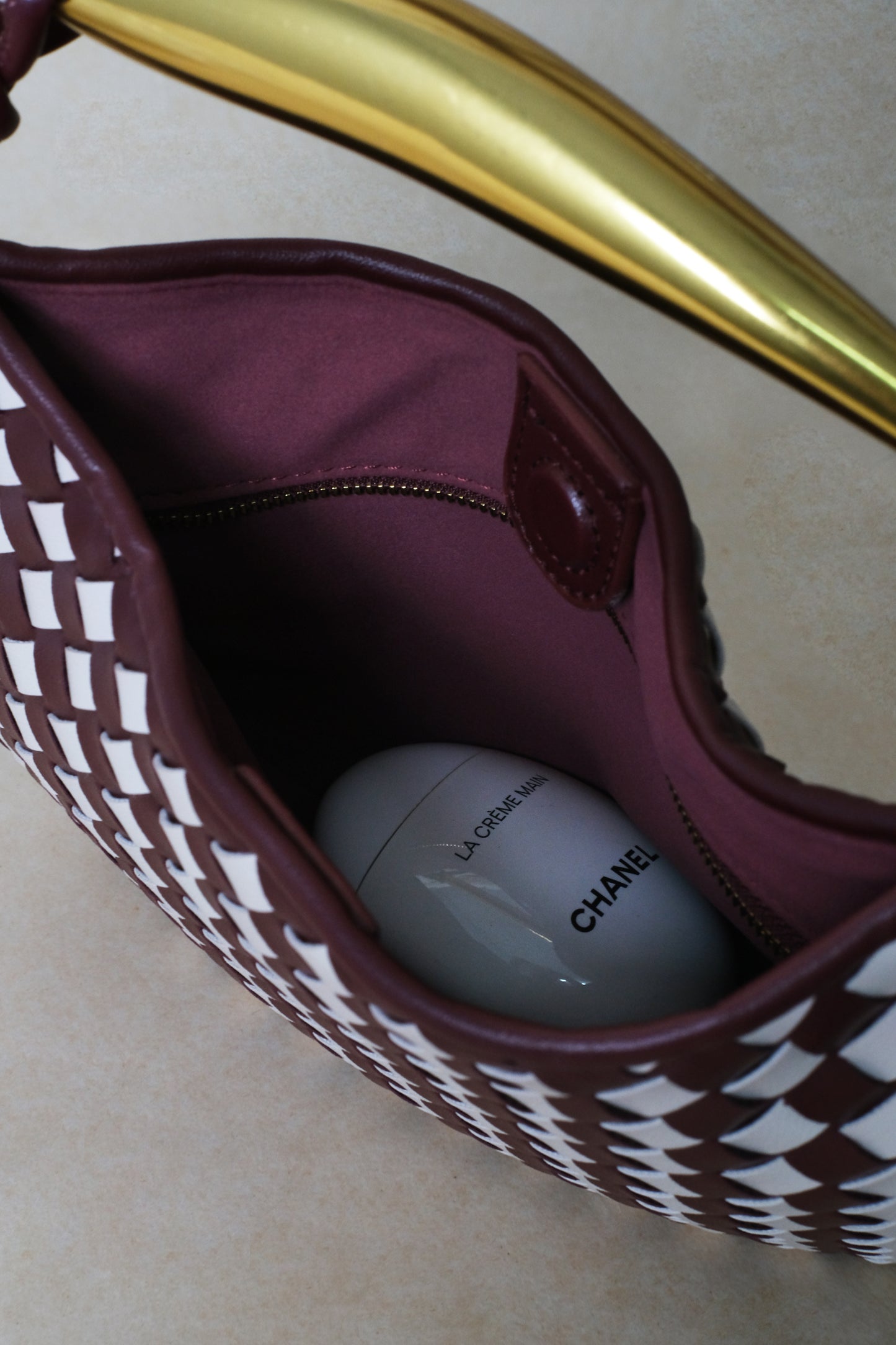 Artisan Classic Dumpling Bag - Burgundy & Ivory Plaid