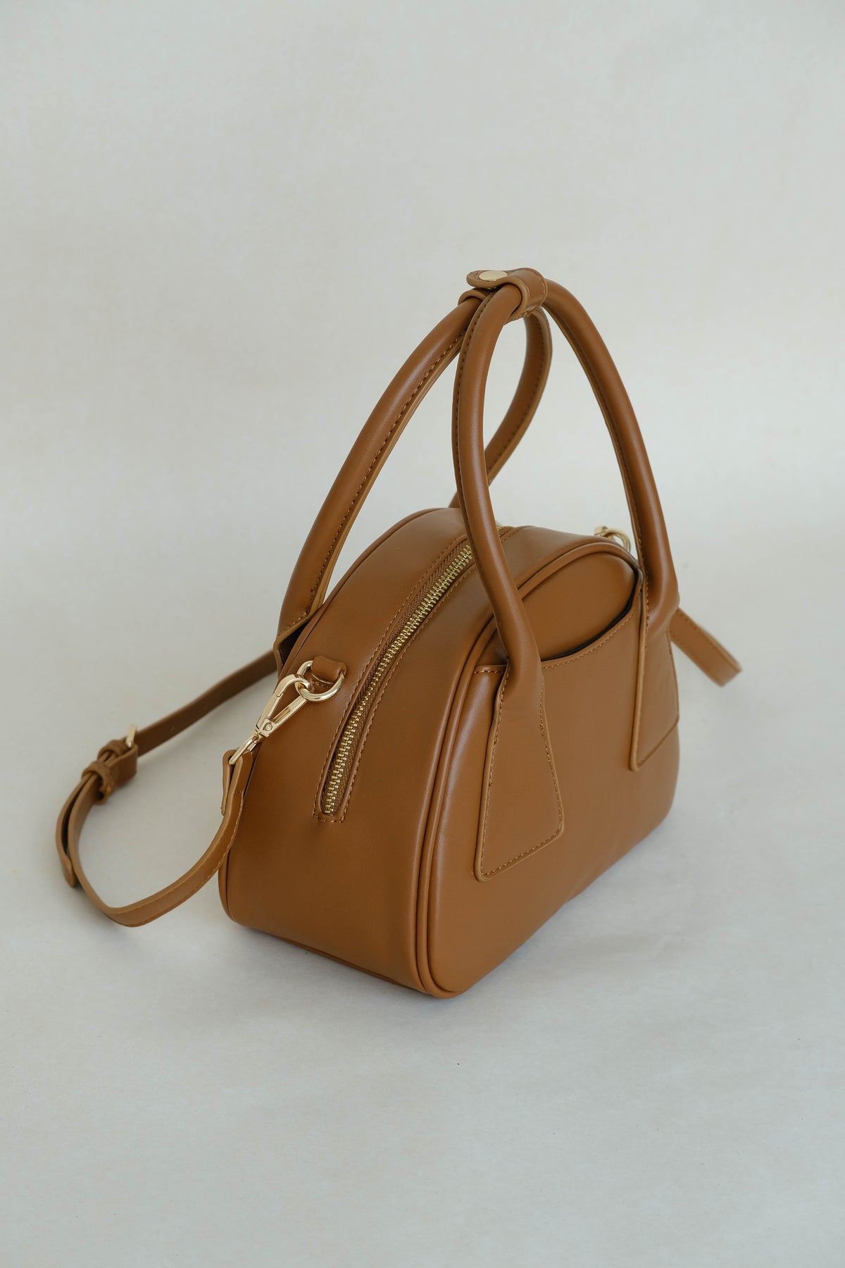 Japanese Triangular Rice Ball Shoulder Crossbody Bag in Light Brown
