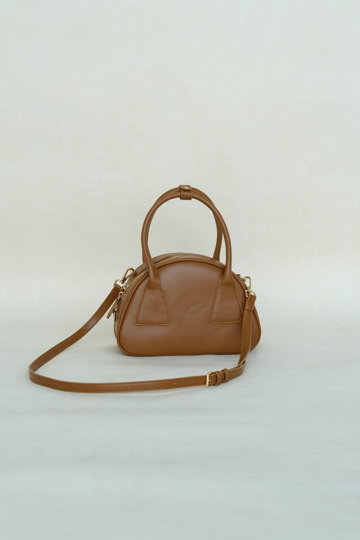 Japanese Triangular Rice Ball Shoulder Crossbody Bag in Light Brown