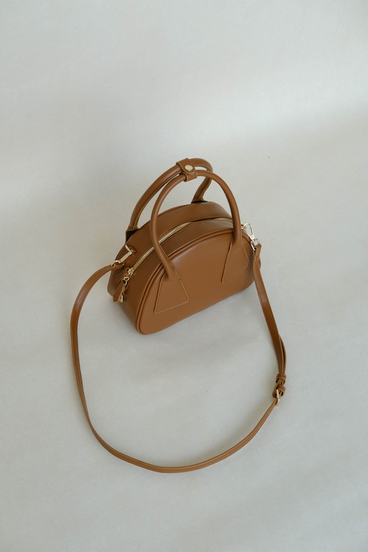 Japanese Triangular Rice Ball Shoulder Crossbody Bag in Light Brown