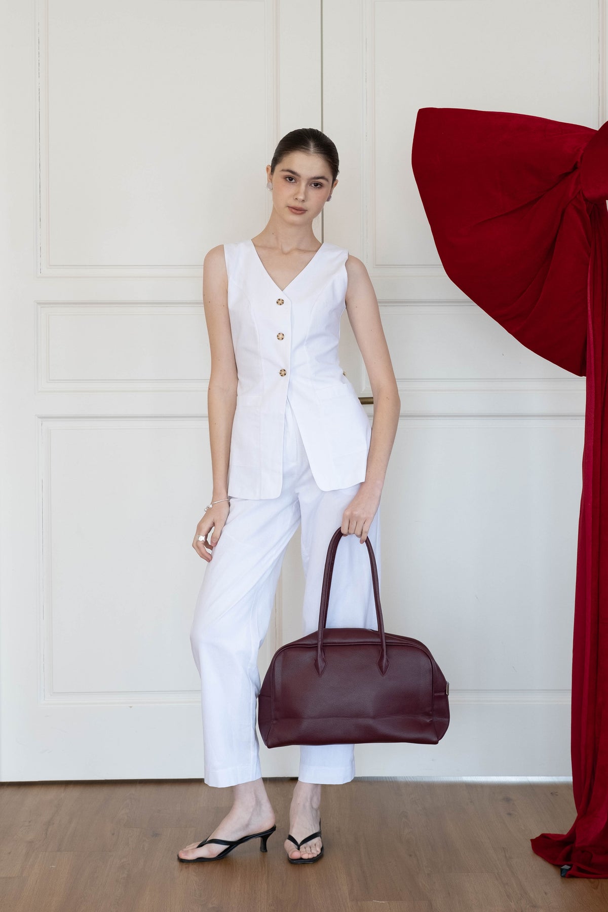 The Elira Tote - Wine Red