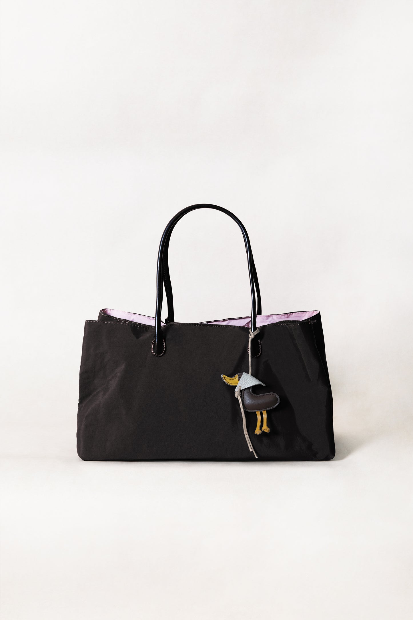 Classic Flow Tote - Coffee + Pink (With Charm)