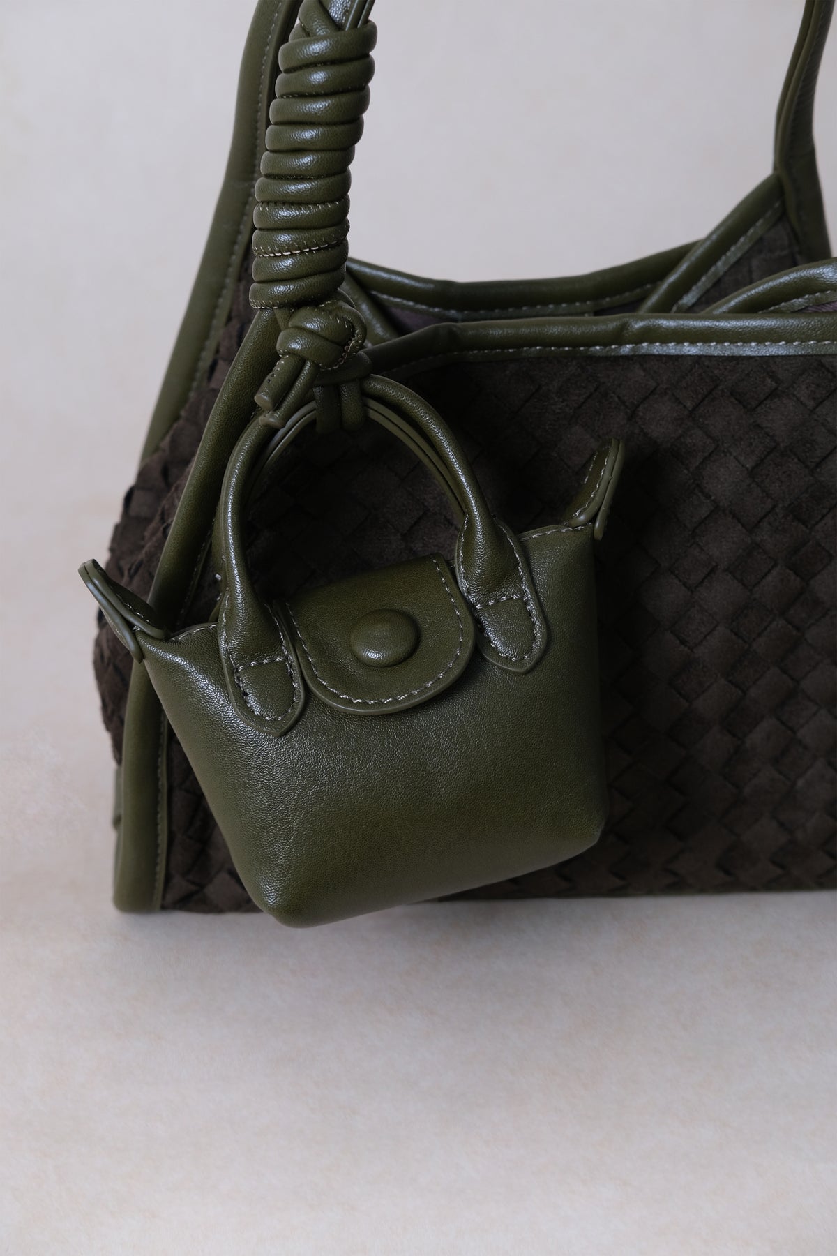 Artisan Grace Basket Bag - Olive Green