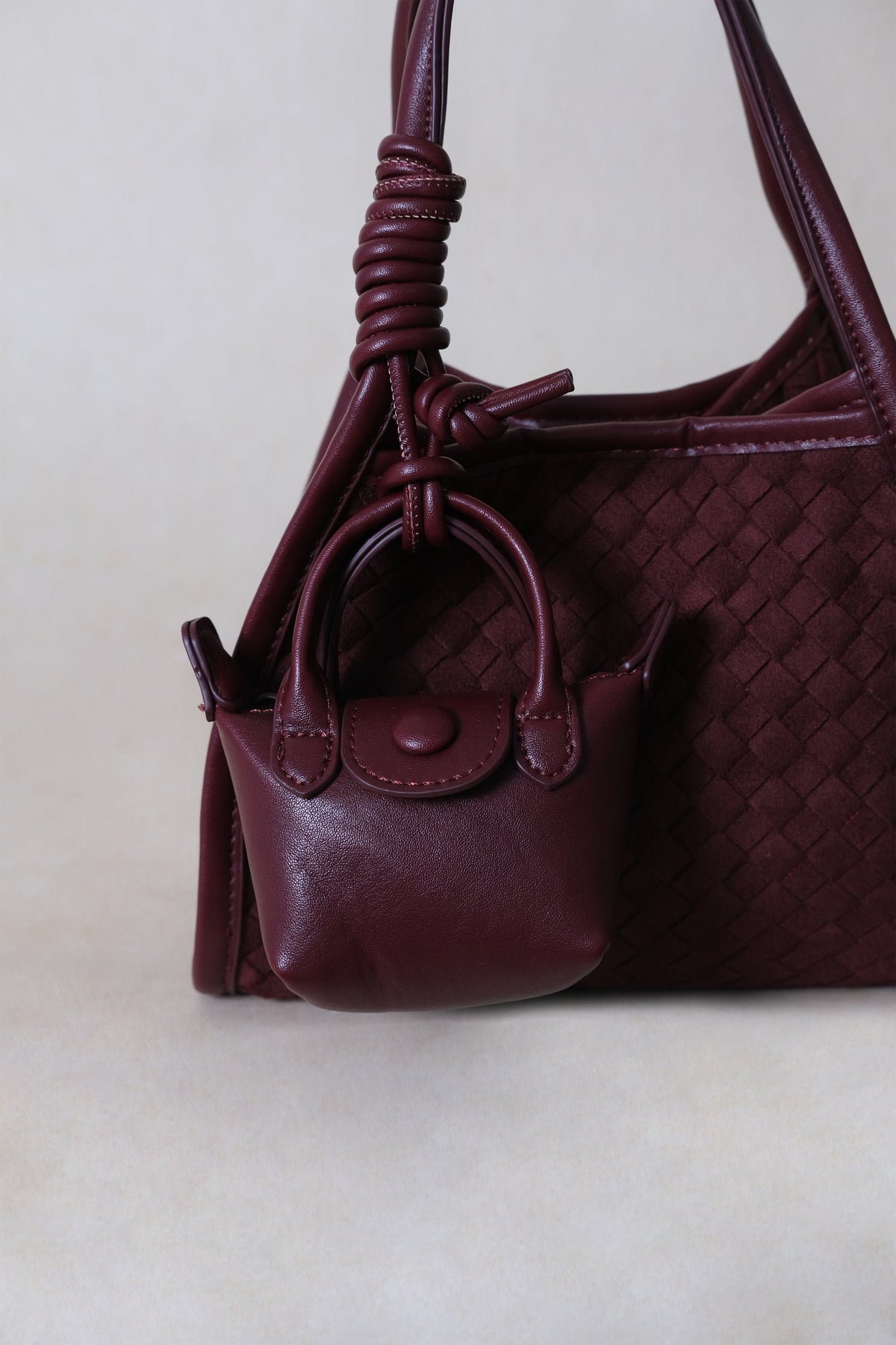 Artisan Grace Basket Bag - Wine Red