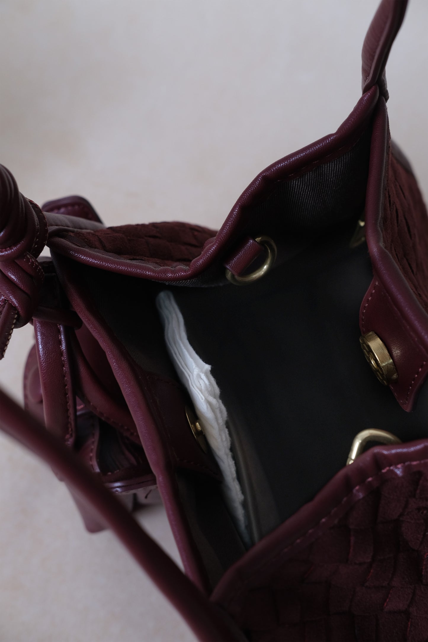 Artisan Grace Basket Bag - Wine Red
