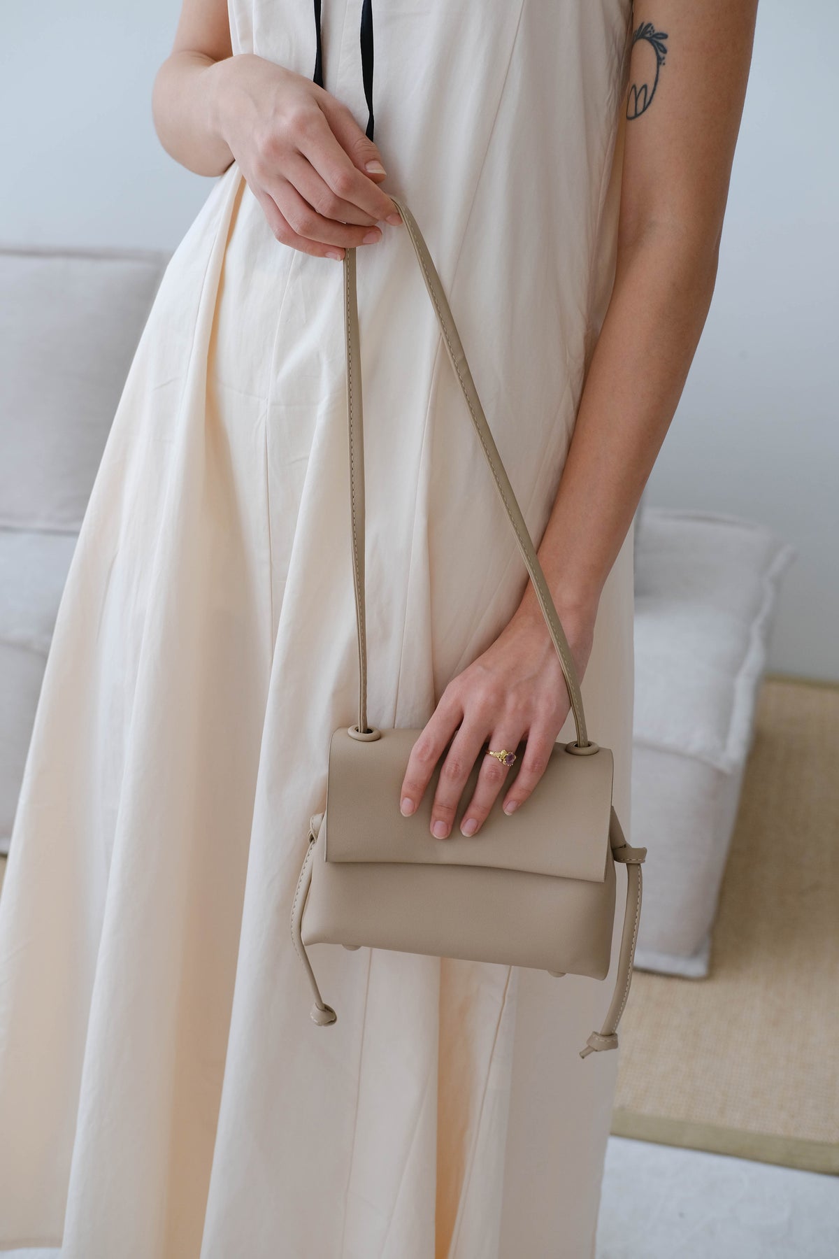 French Contrast Cotton Suspender Dress