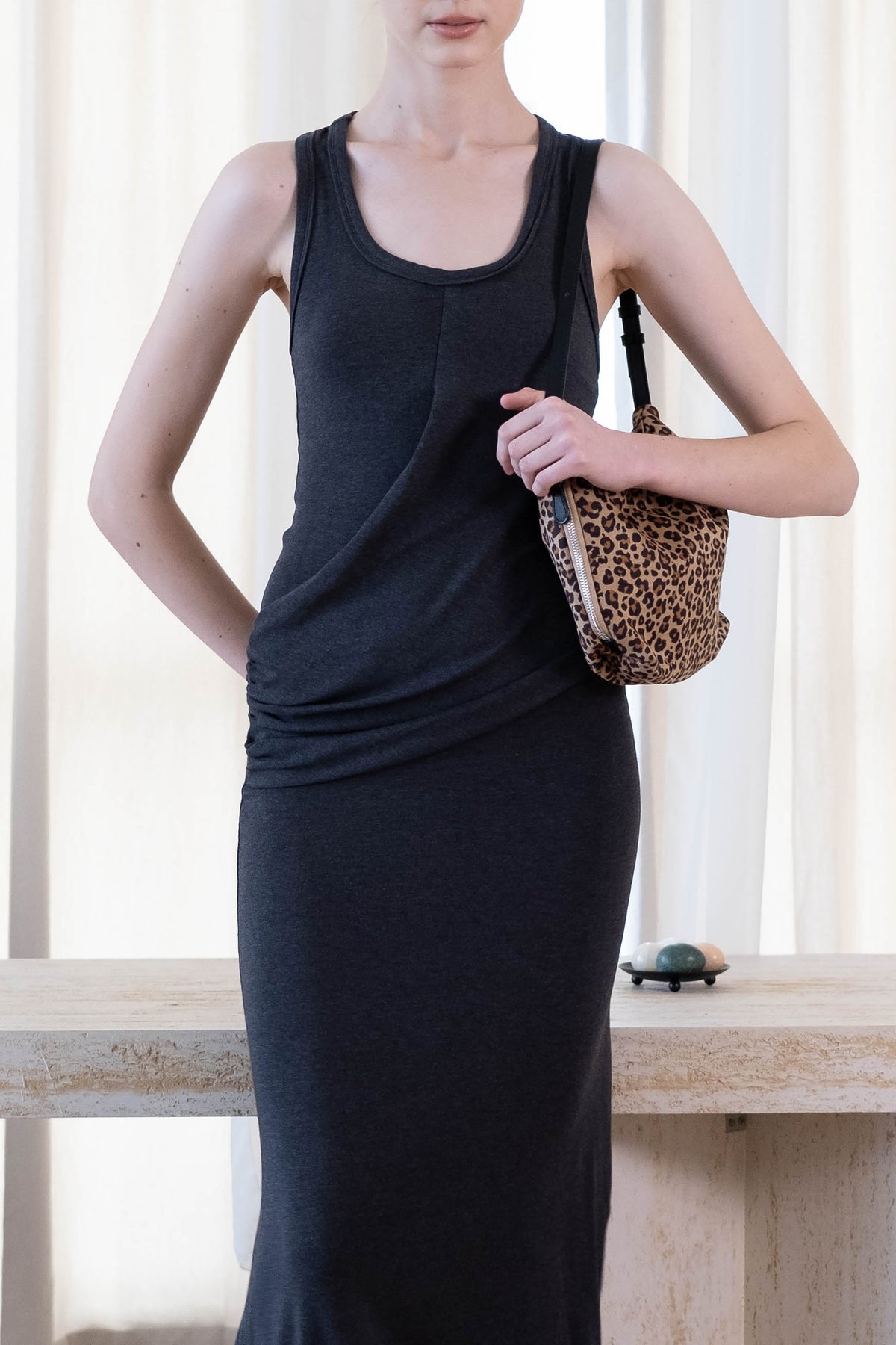 Classic Ruched Bag - Cocoa Leopard Print