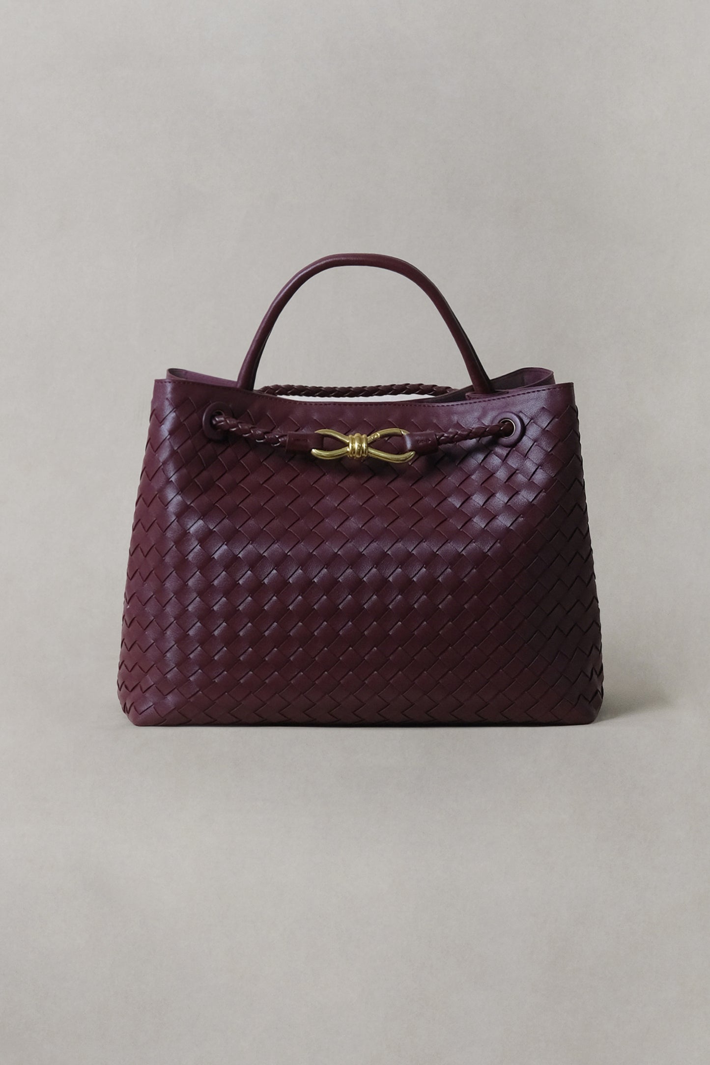 Large Artisan Grace Tote - Shinny Wine Red