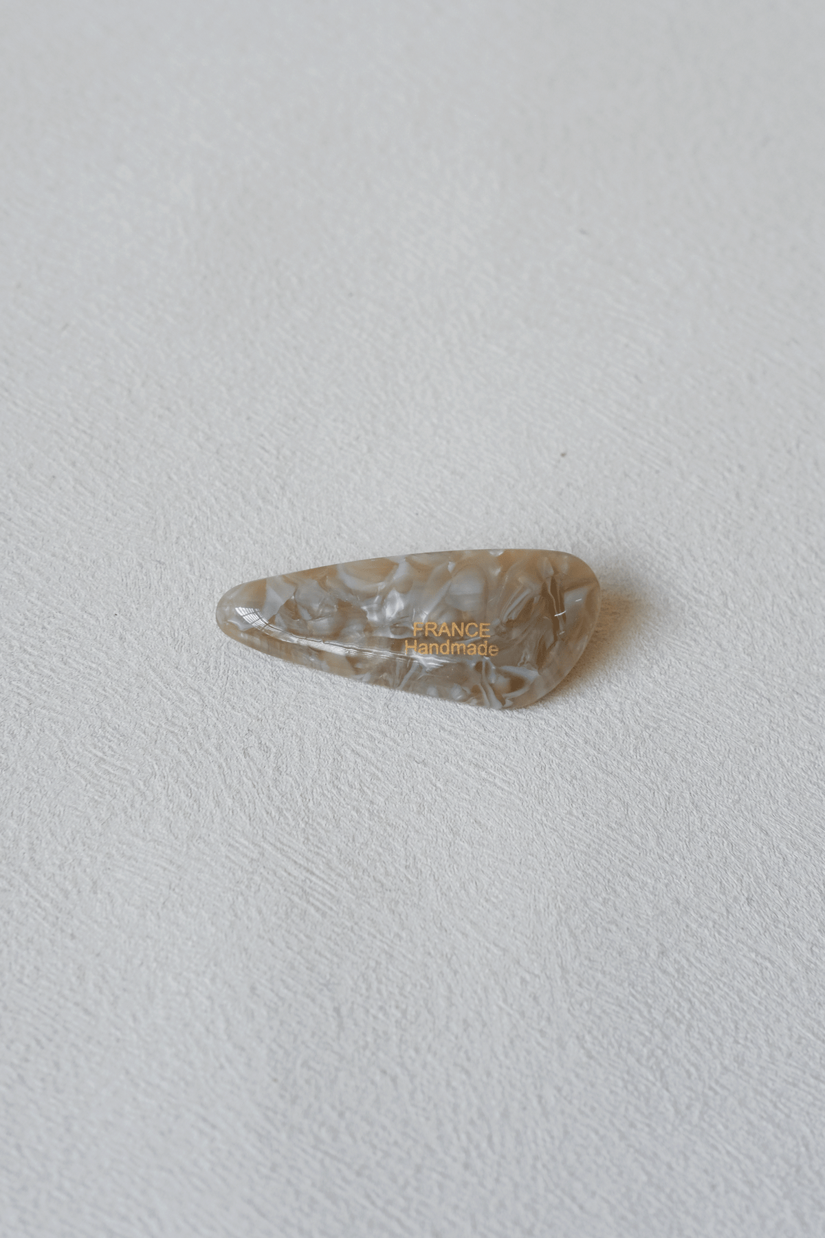 Petite Oval Barrette - Grey Pattern