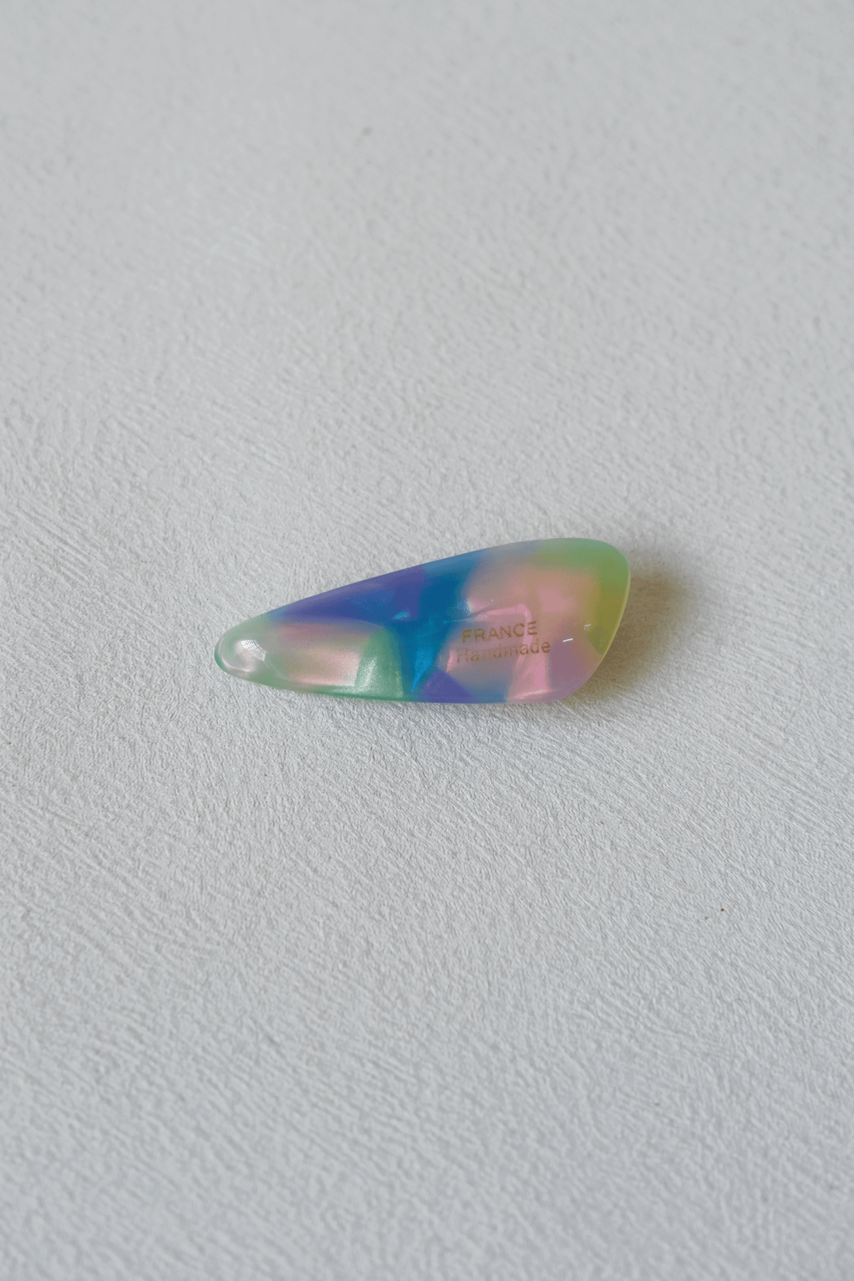 Petite Oval Barrette - Purple Pattern
