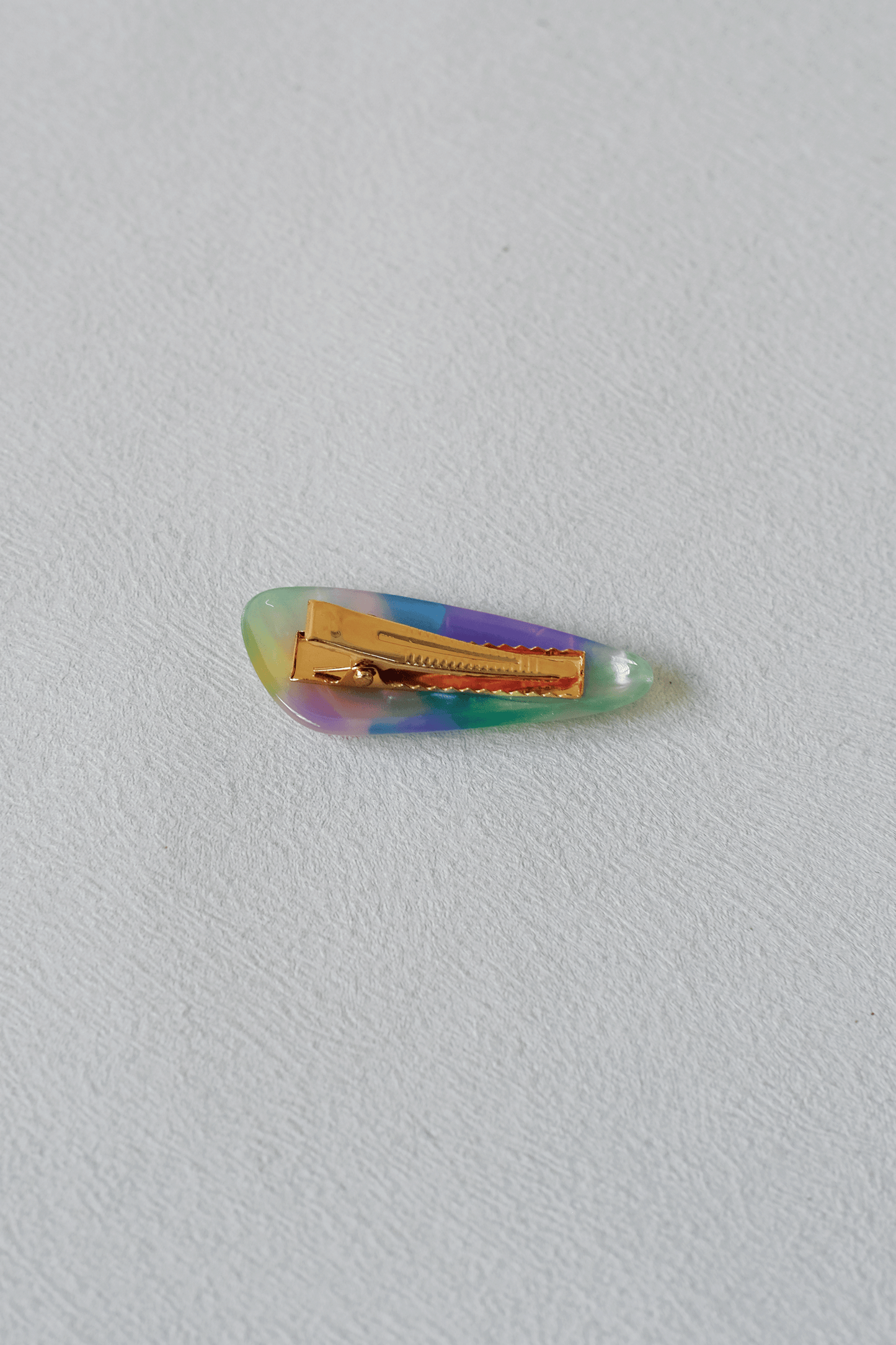 Petite Oval Barrette - Purple Pattern