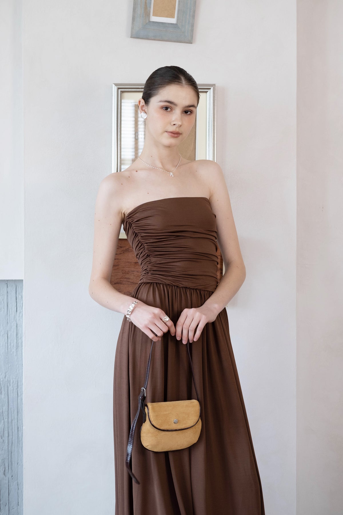 Classic Saddle Underarm Bag - Almond
