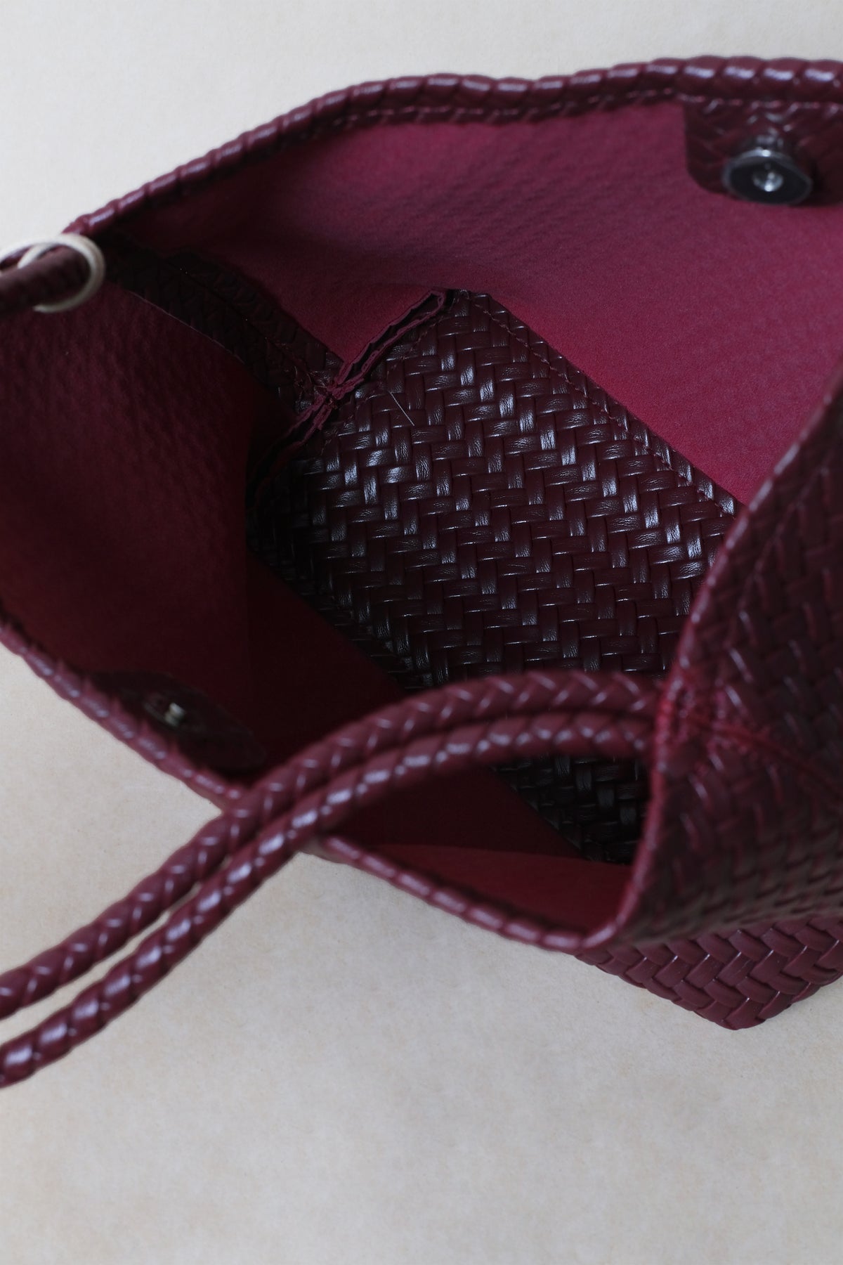 Artisan Heritage Basket Bag - Wine Red (With Charm)