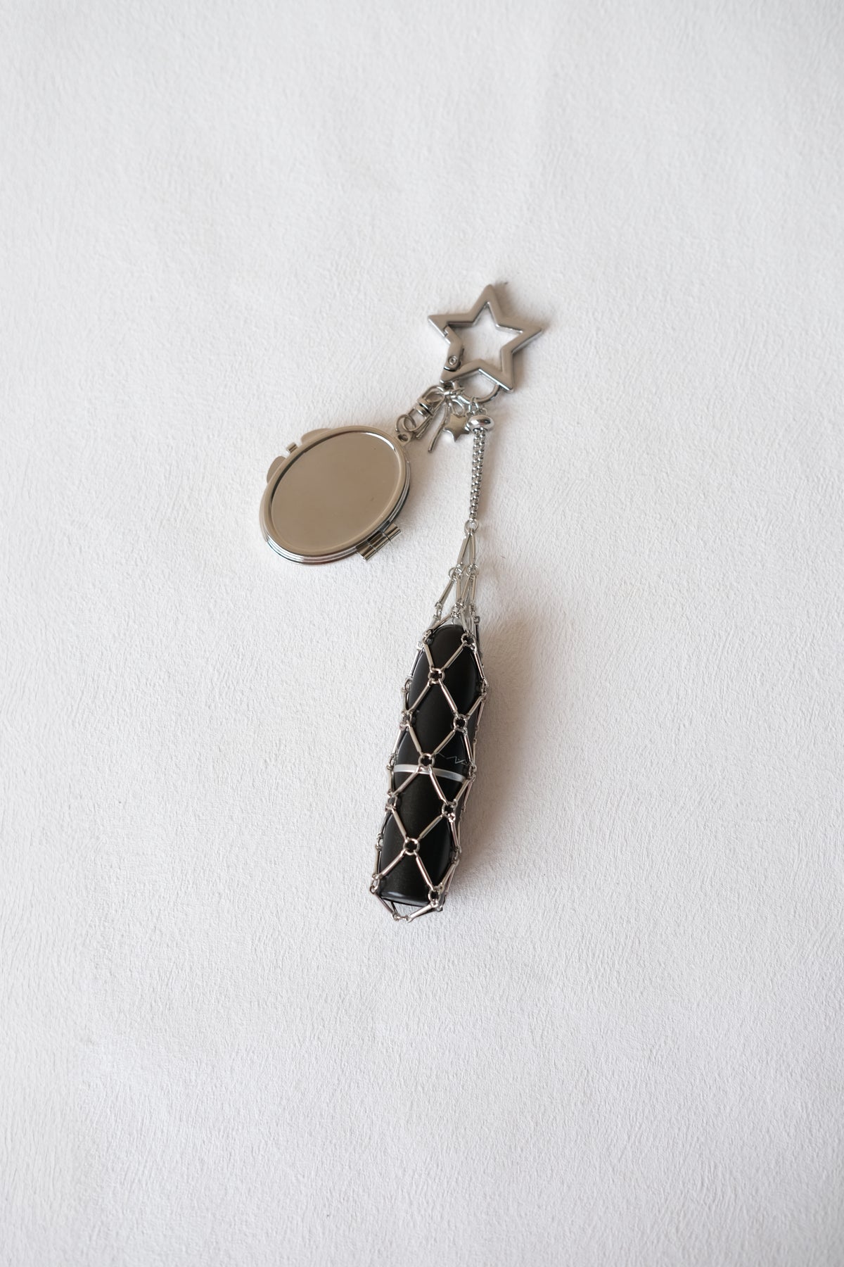 Classic Silver Lipstick Charm - Star Shape