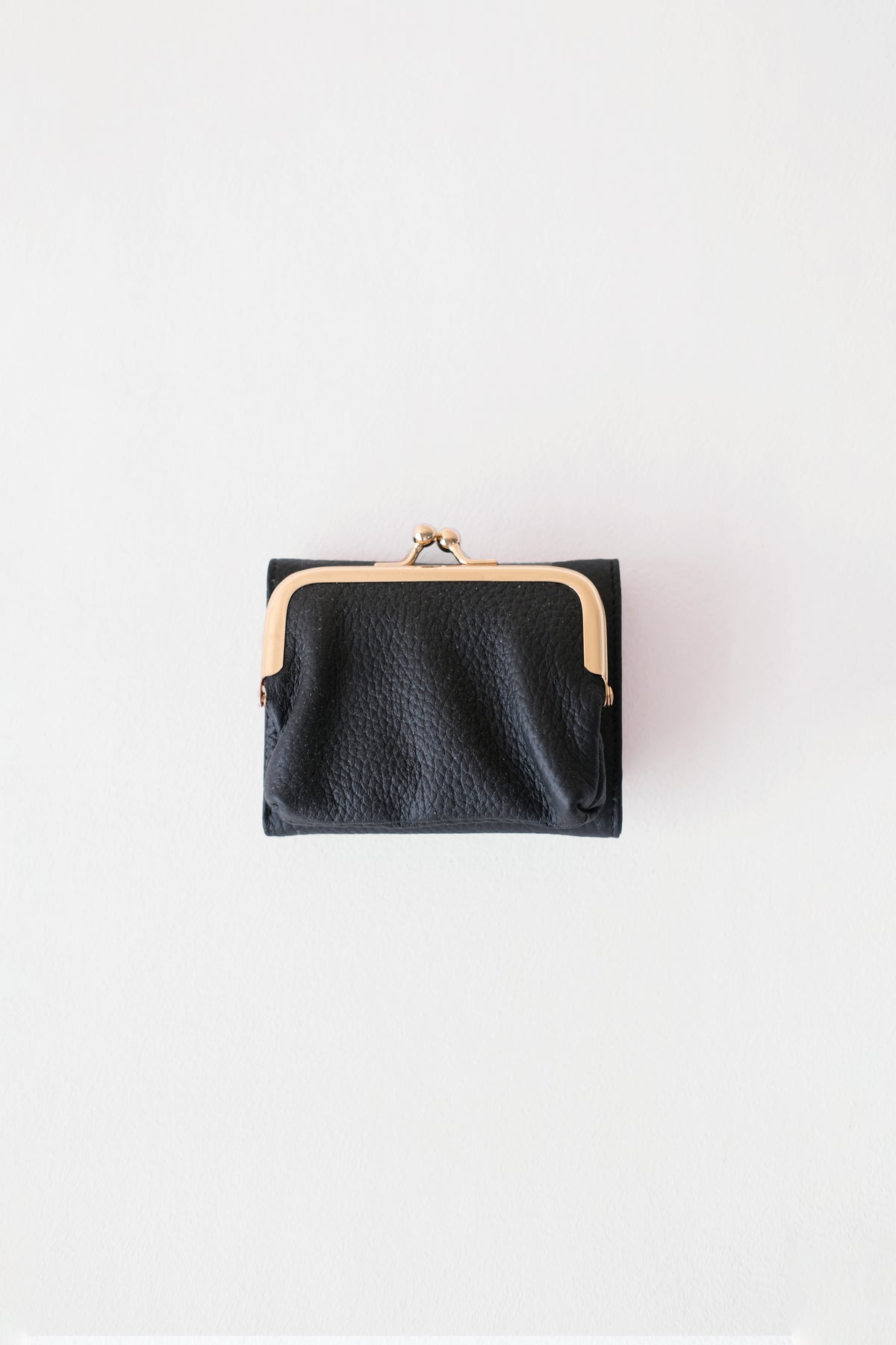 Signature Metal-Clasp Compact Wallet - Classic Black
