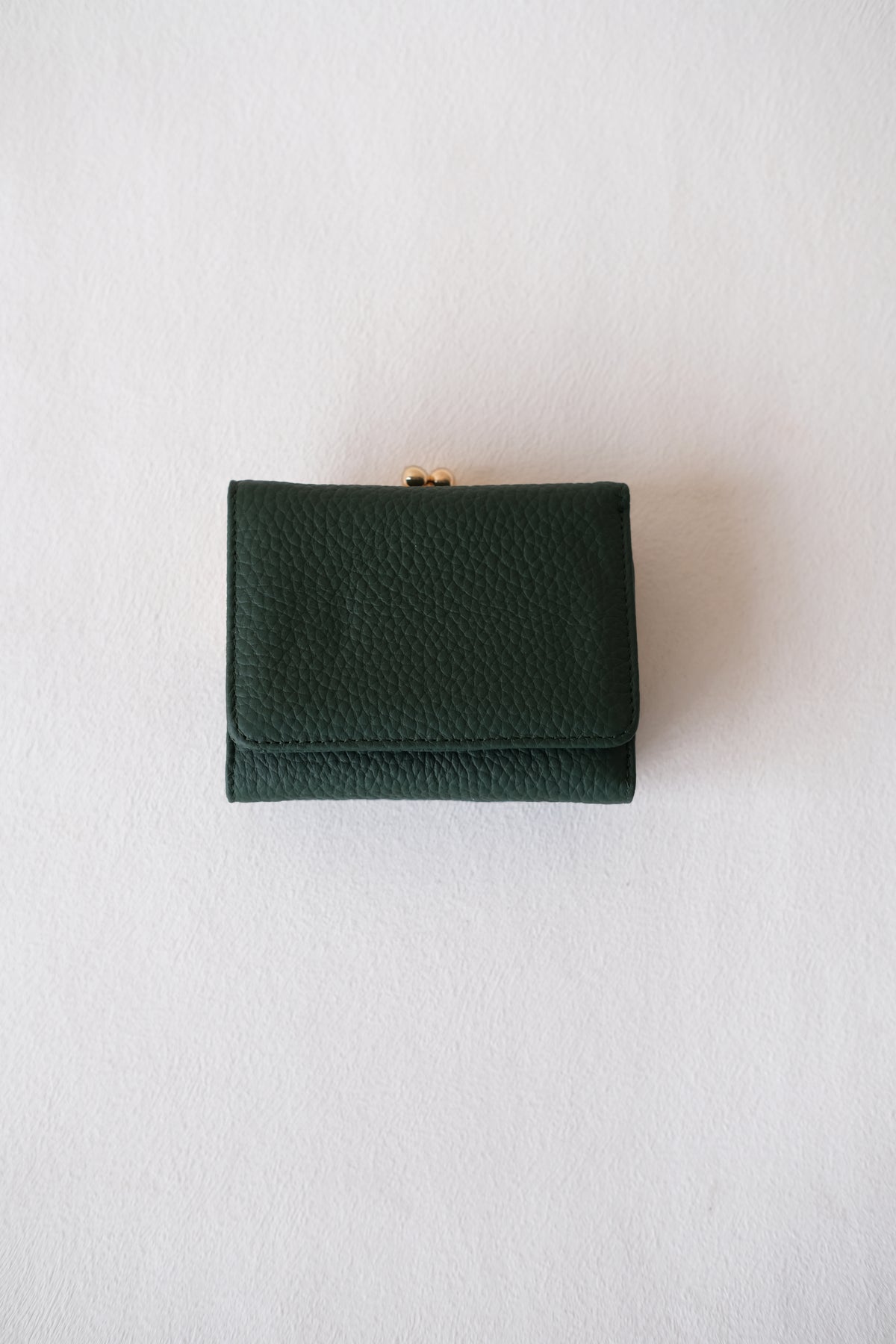 Signature Metal-Clasp Compact Wallet - Green
