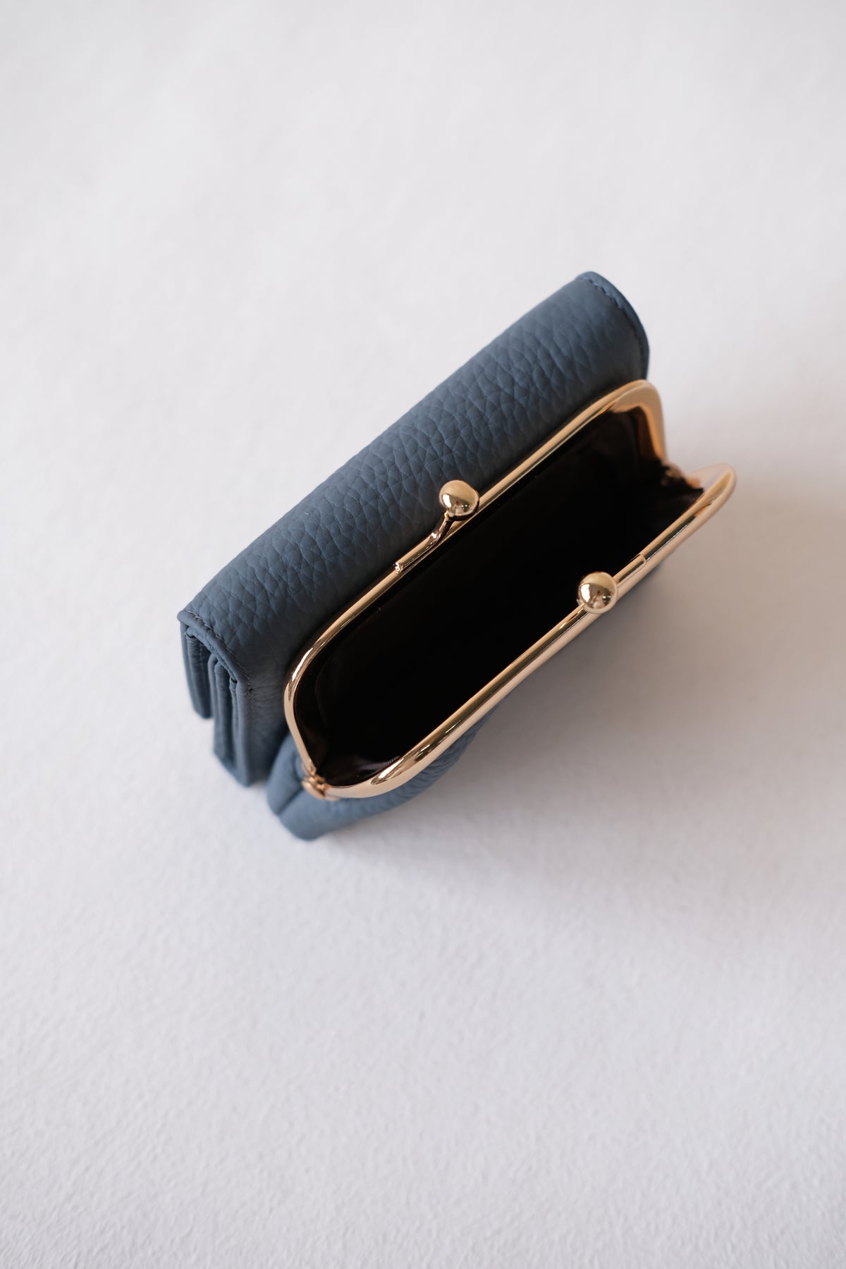 Signature Metal-Clasp Compact Wallet - Blue