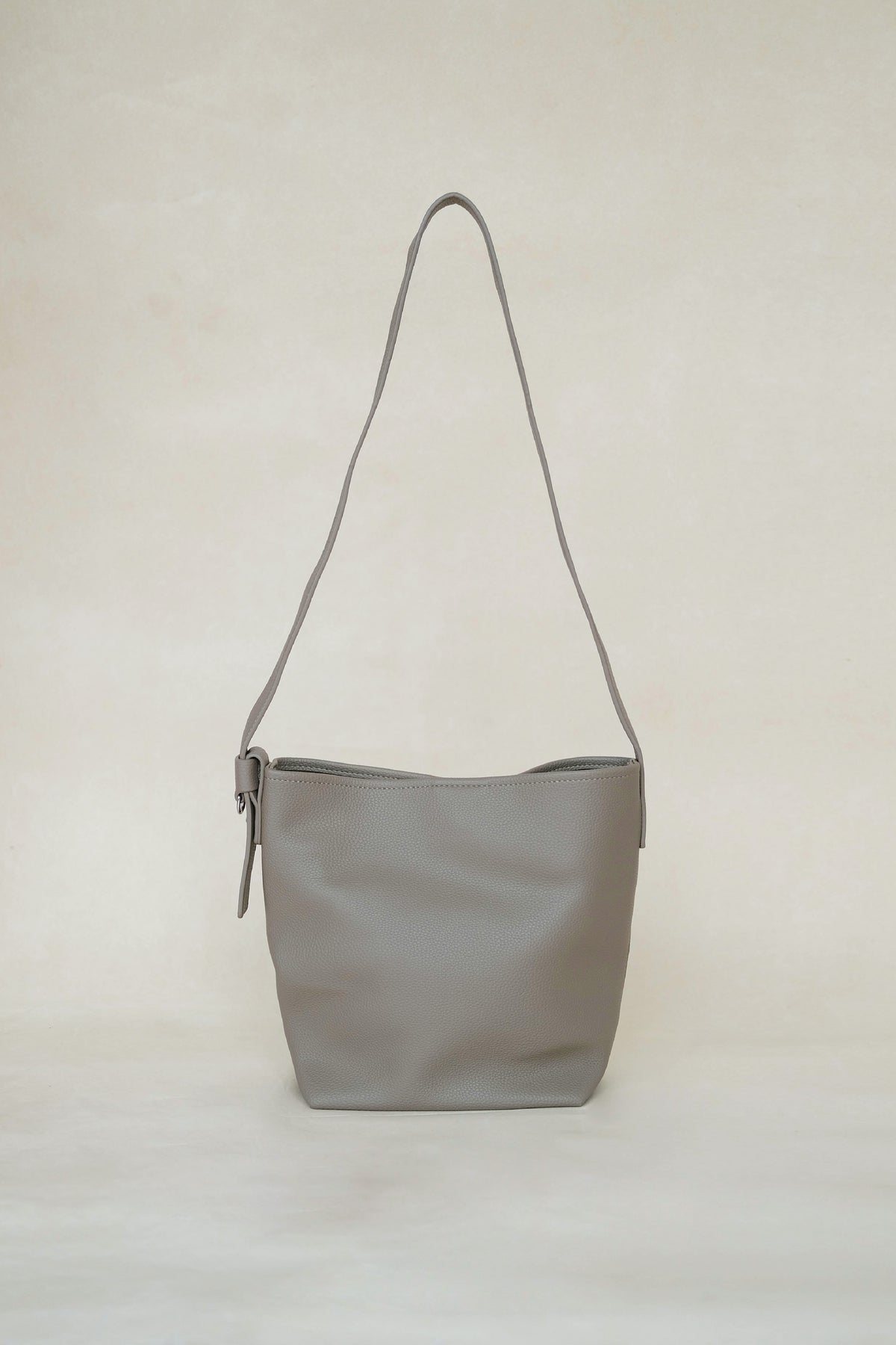 Large-Capacity Lychee Texture Shoulder/Crossbody Set In Light Mud