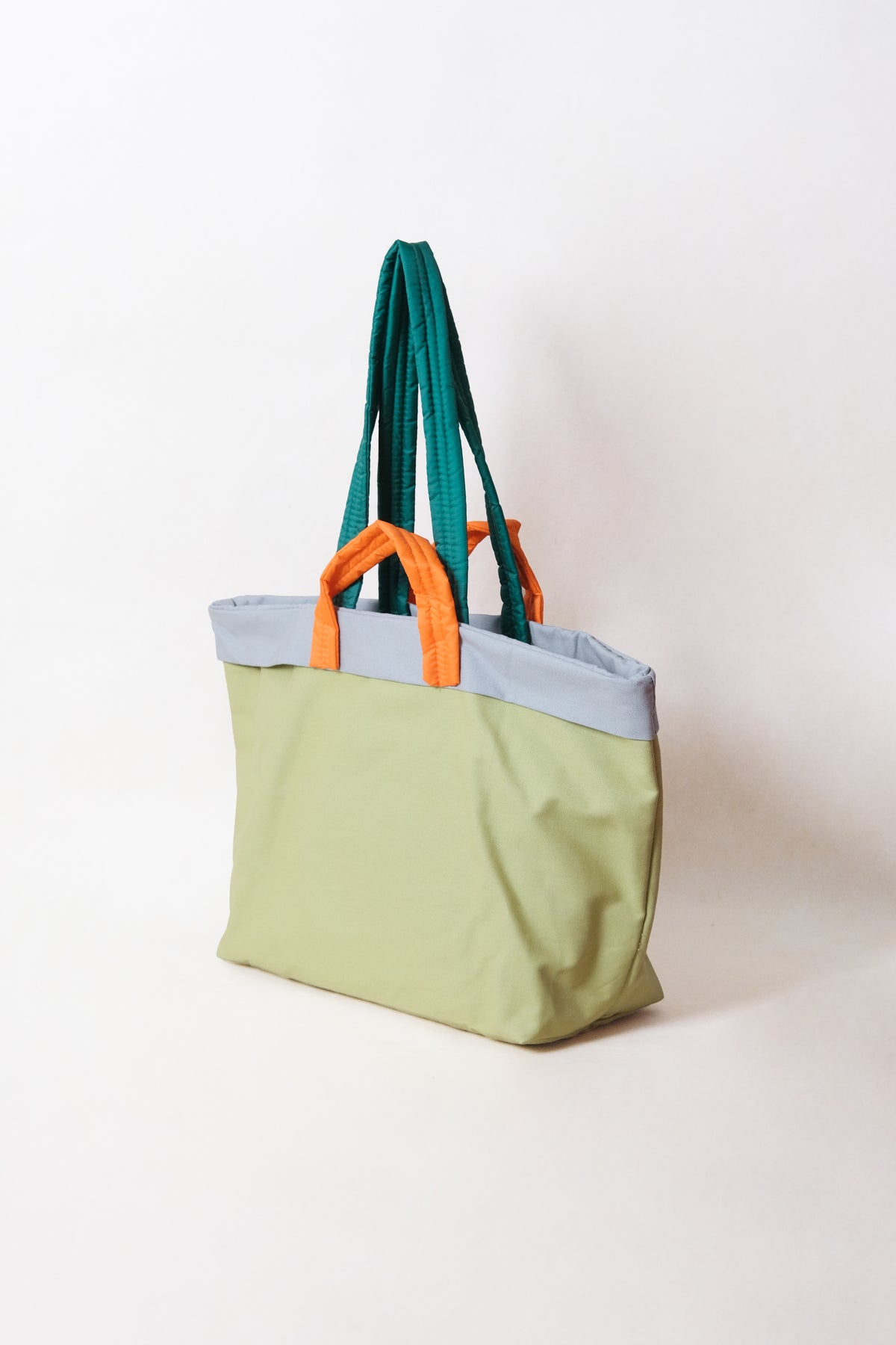 Marlow Canvas Tote - Green + Grey