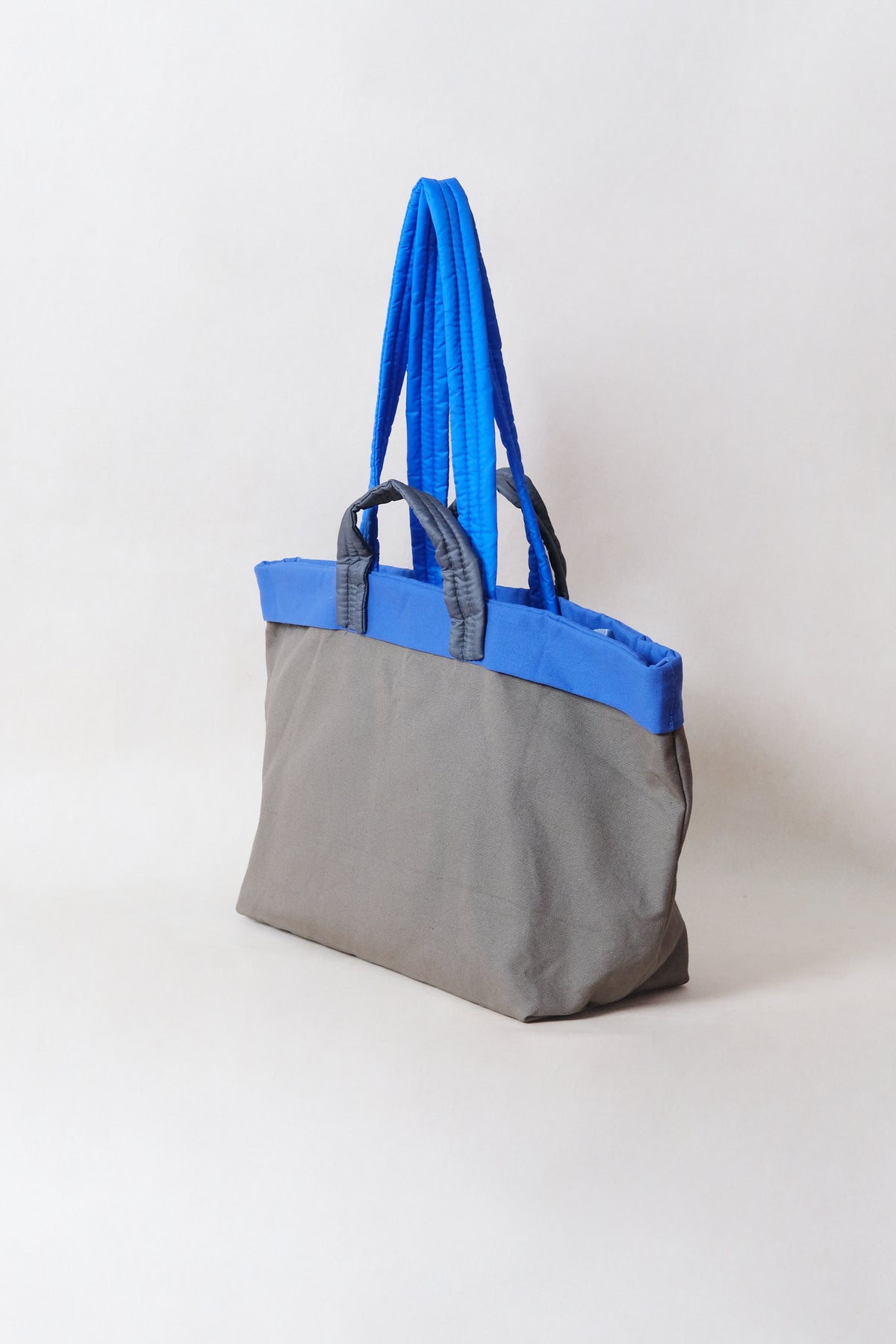 Marlow Canvas Tote - Blue + Oat Latte