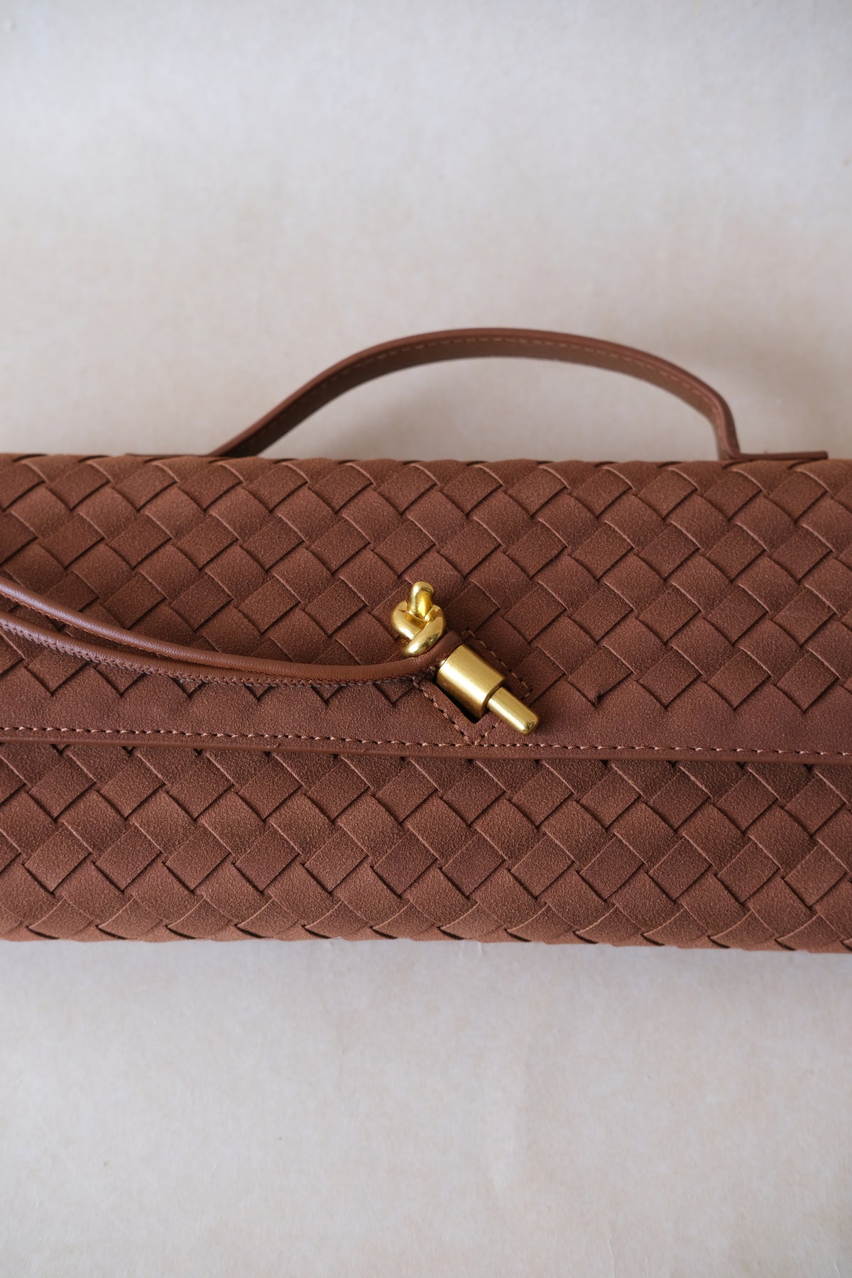 Artisan Crafted Flap Bag - Chestnut