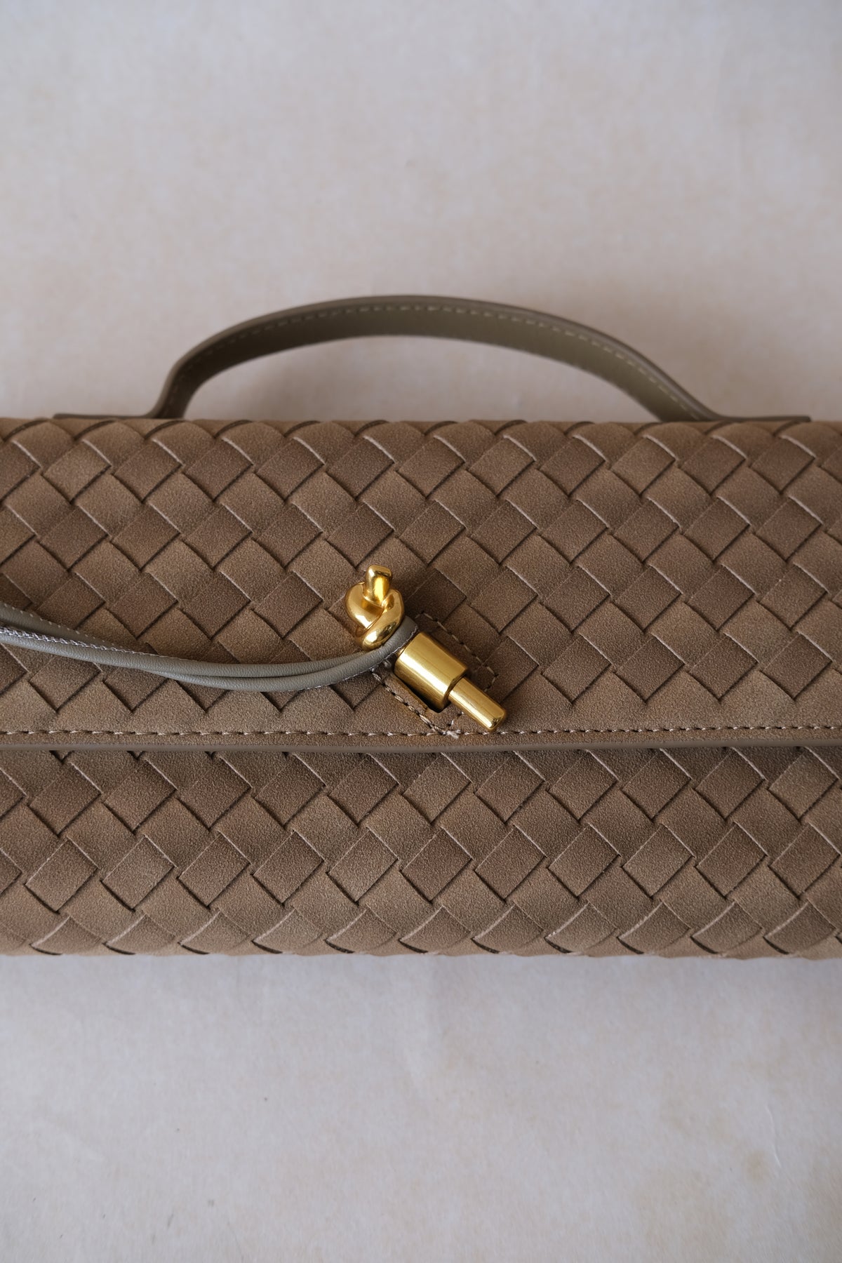 Artisan Crafted Flap Bag - Khaki