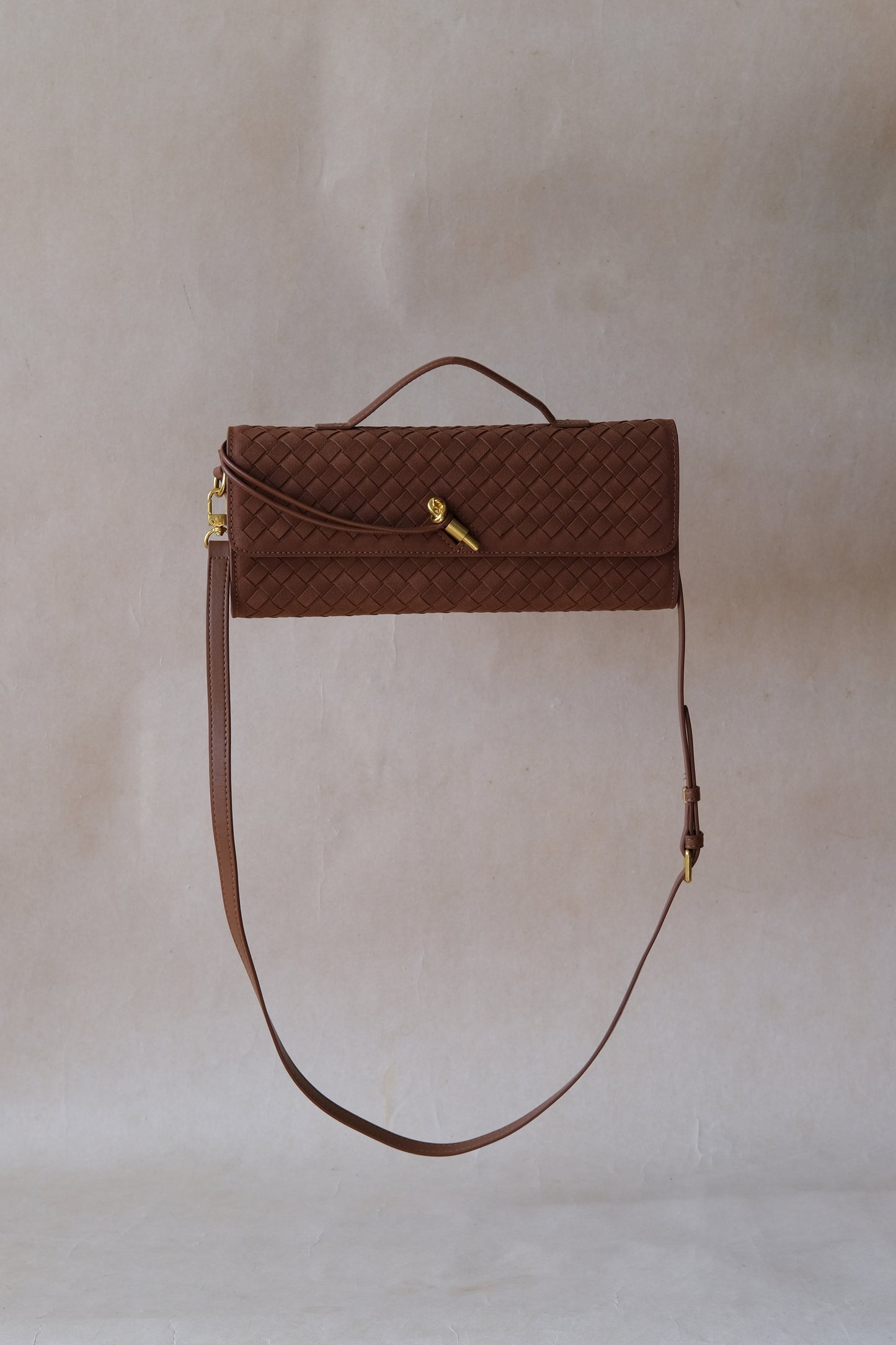Artisan Crafted Flap Bag - Chestnut