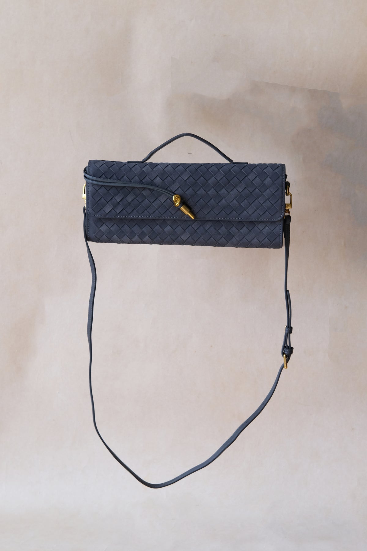 Artisan Crafted Flap Bag - Warm Grey