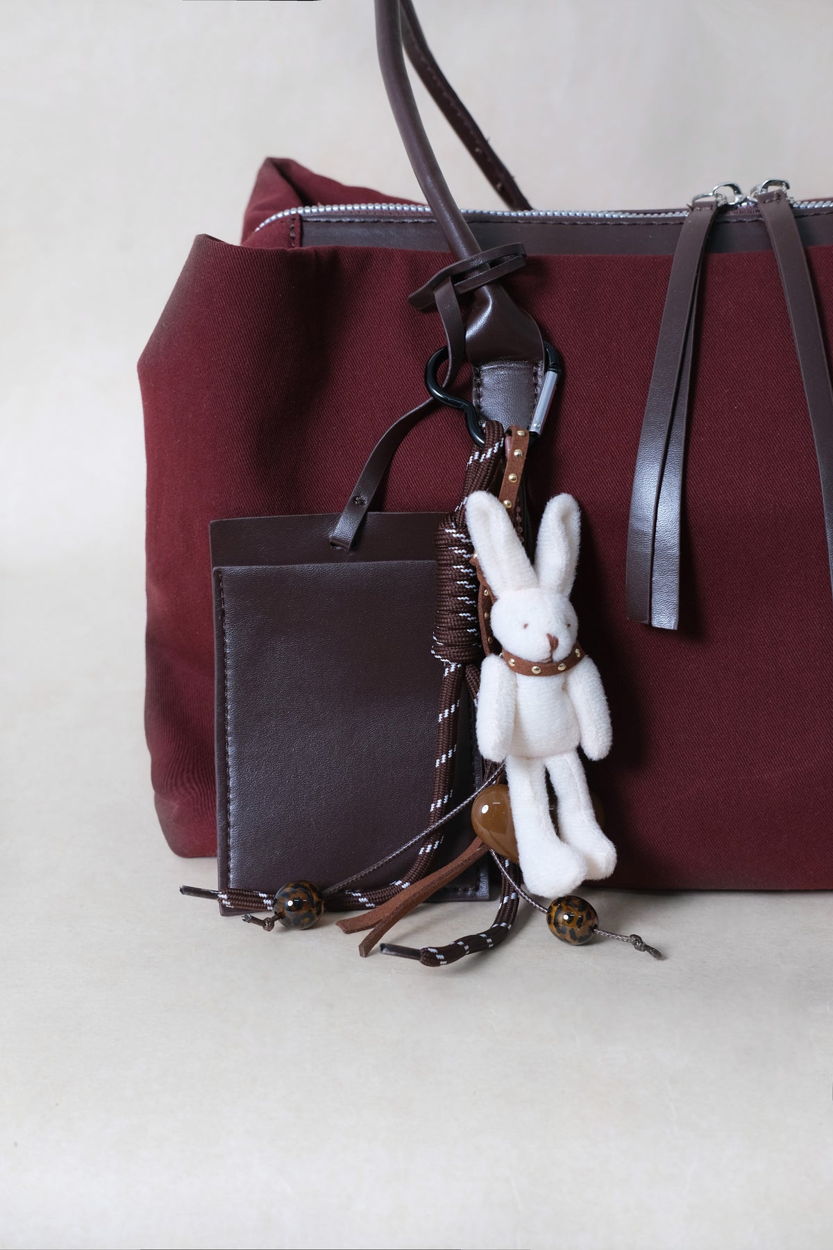 Classic Flow Everyday Canvas Tote - Wine Red (With Charm)