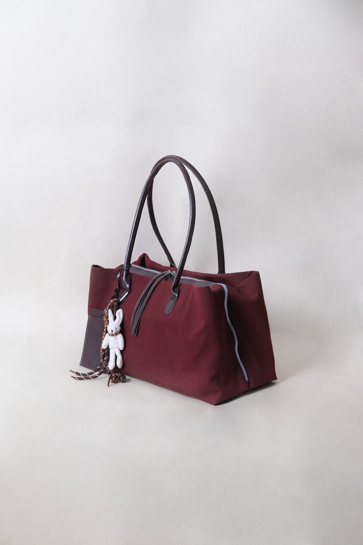 Classic Flow Everyday Canvas Tote - Wine Red (With Charm)