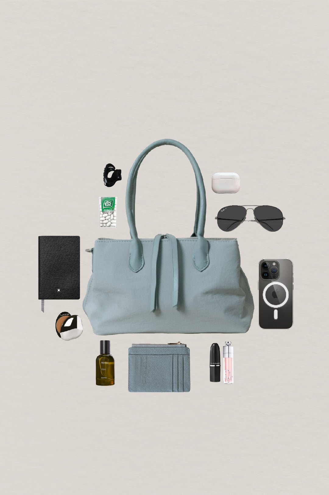Mini Classic Flow Vegan Leather Tote - Mint Green