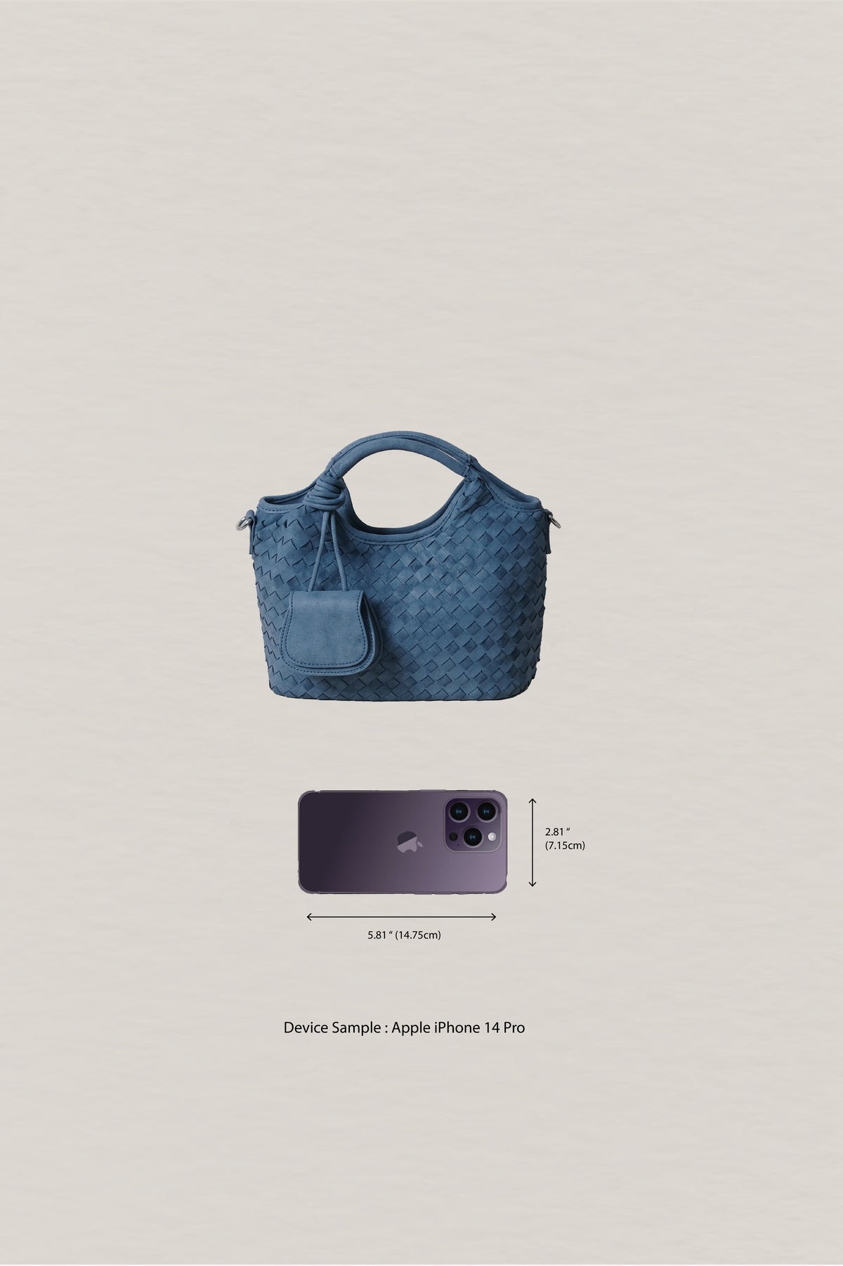 Artisan Claire Basket Bag - Steel Blue