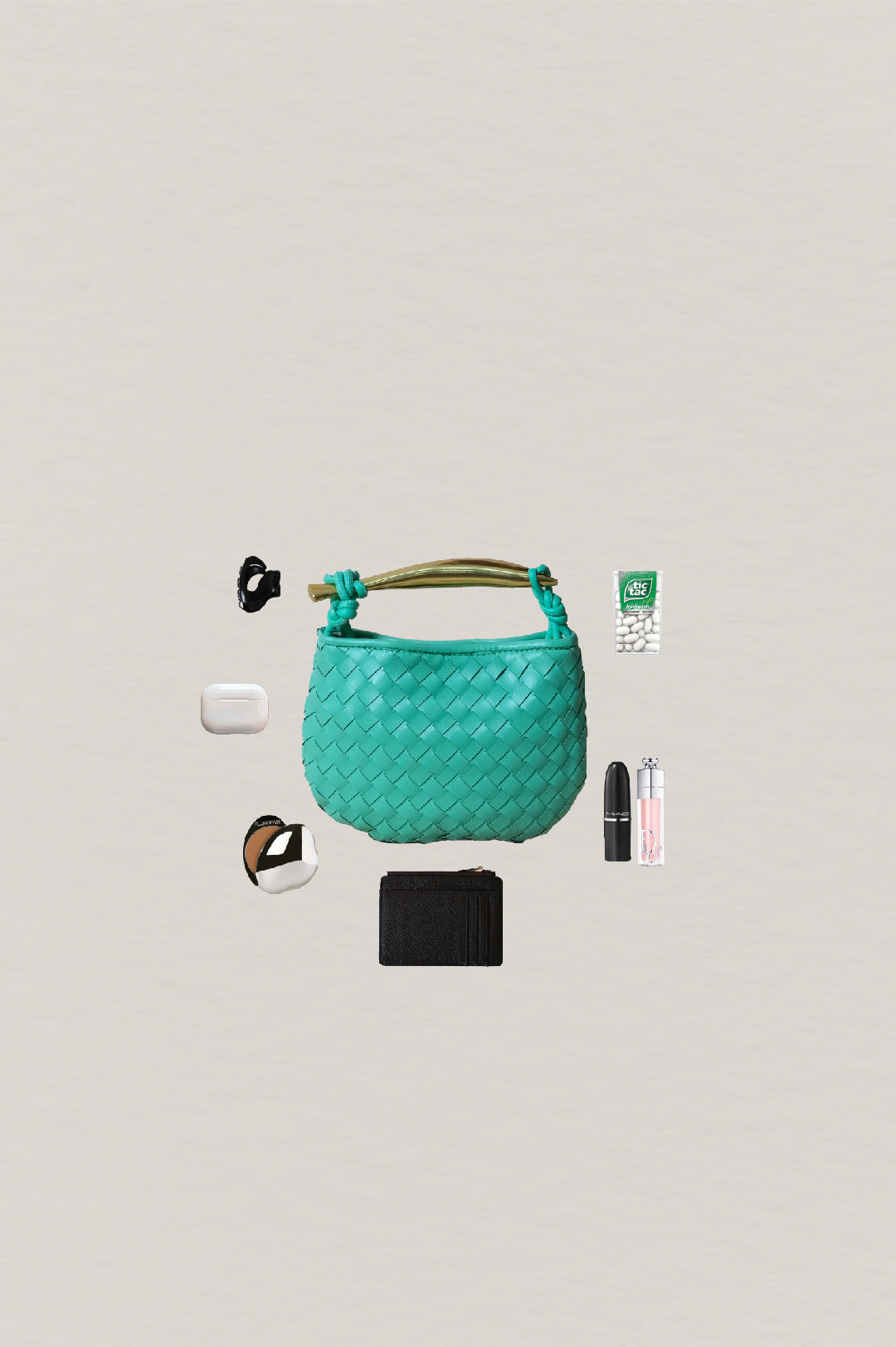 Mini Artisan Classic Dumpling Bag - Siren Green