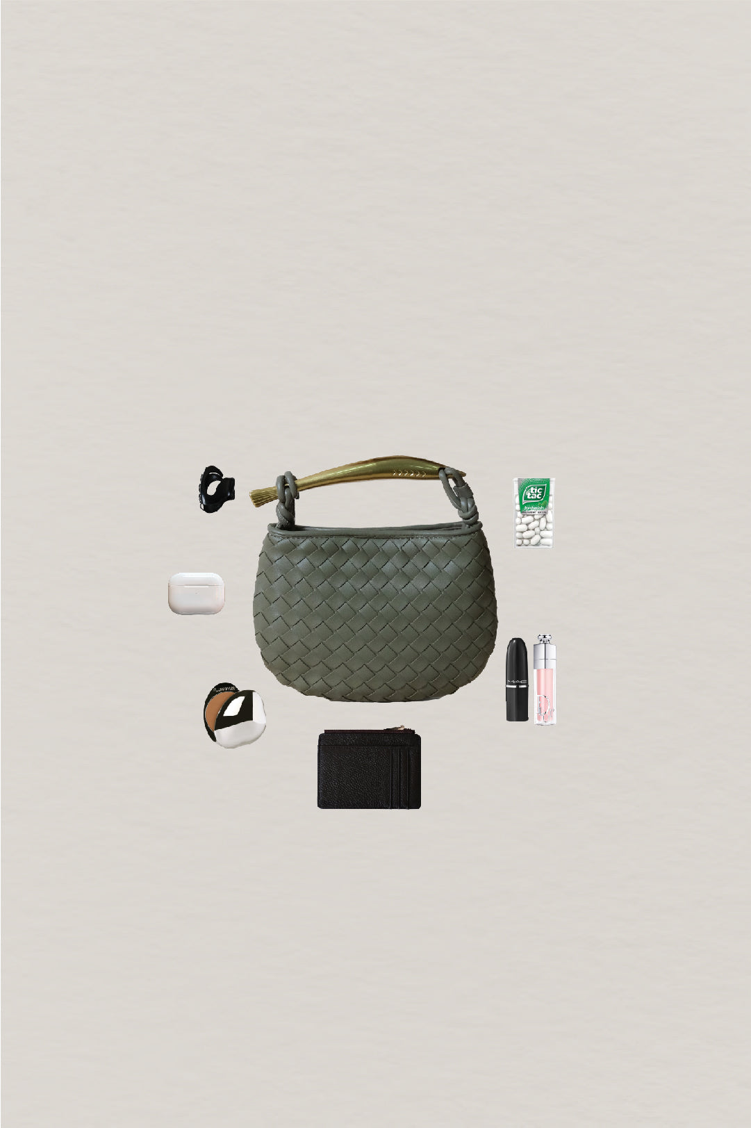 Mini Artisan Classic Dumpling Bag - Olive Green
