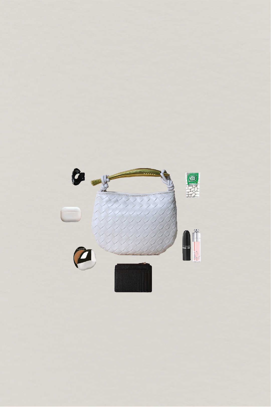 Mini Artisan Classic Dumpling Bag - Cream White