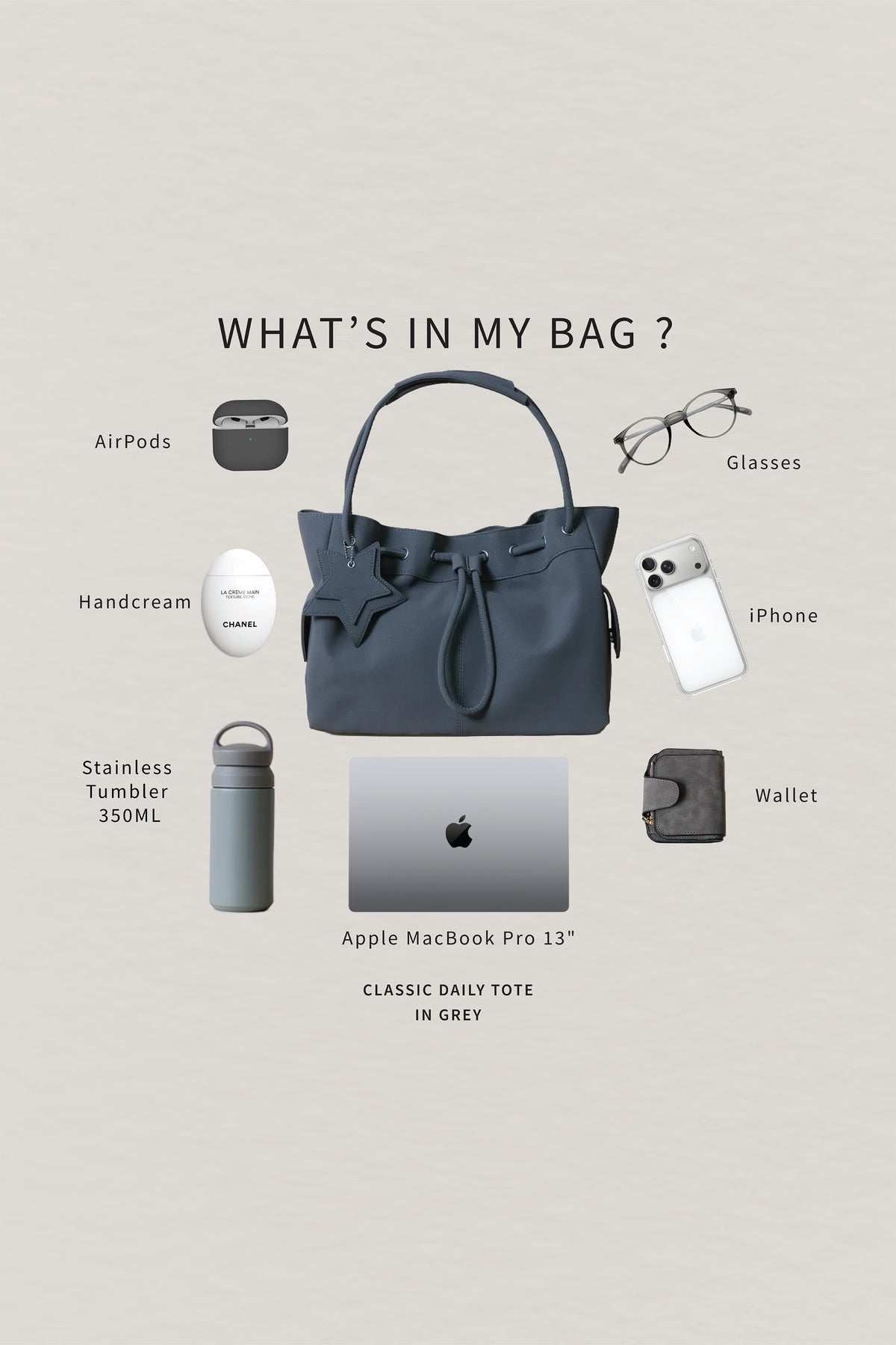 Classic Daily Tote - Grey