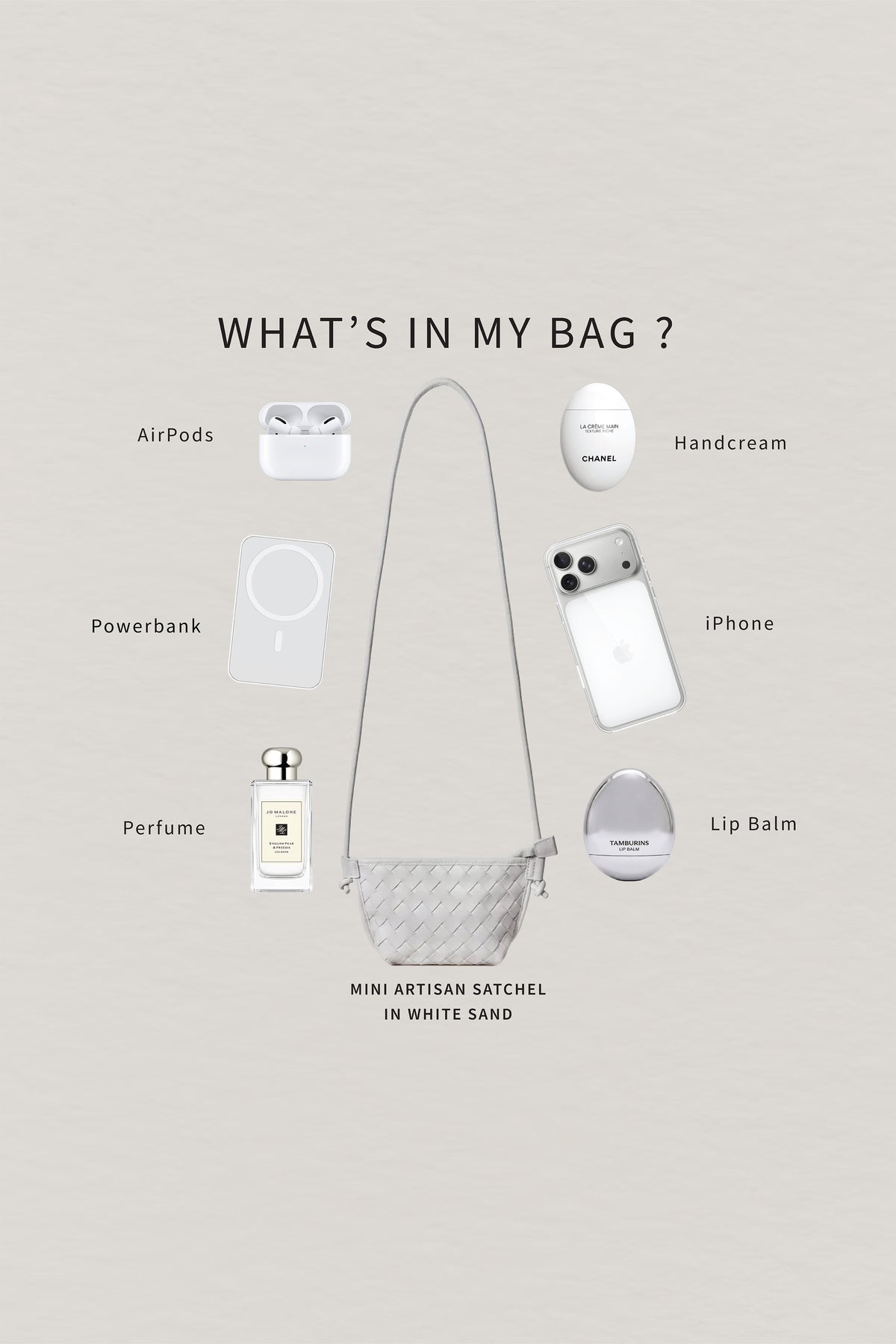 Mini Artisan Satchel - White Sand