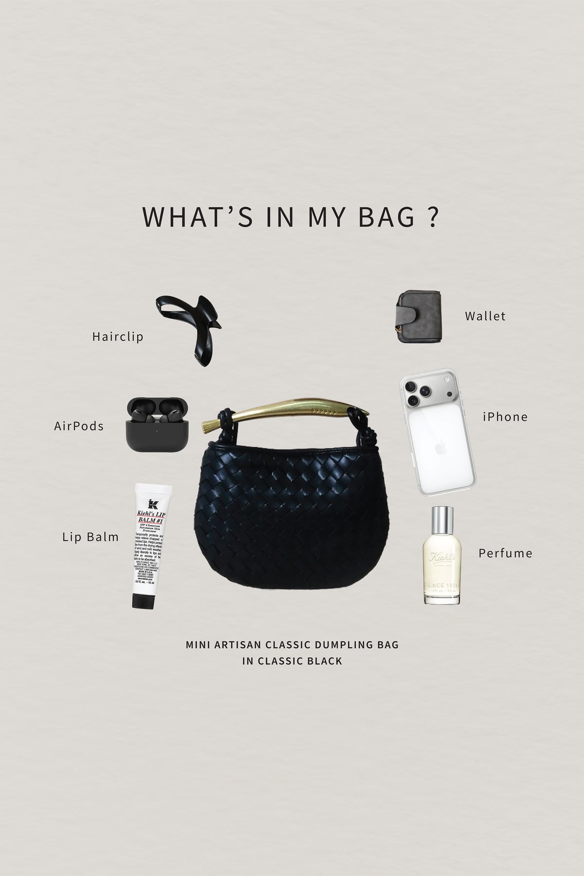 Mini Artisan Classic Dumpling Bag - Classic Black