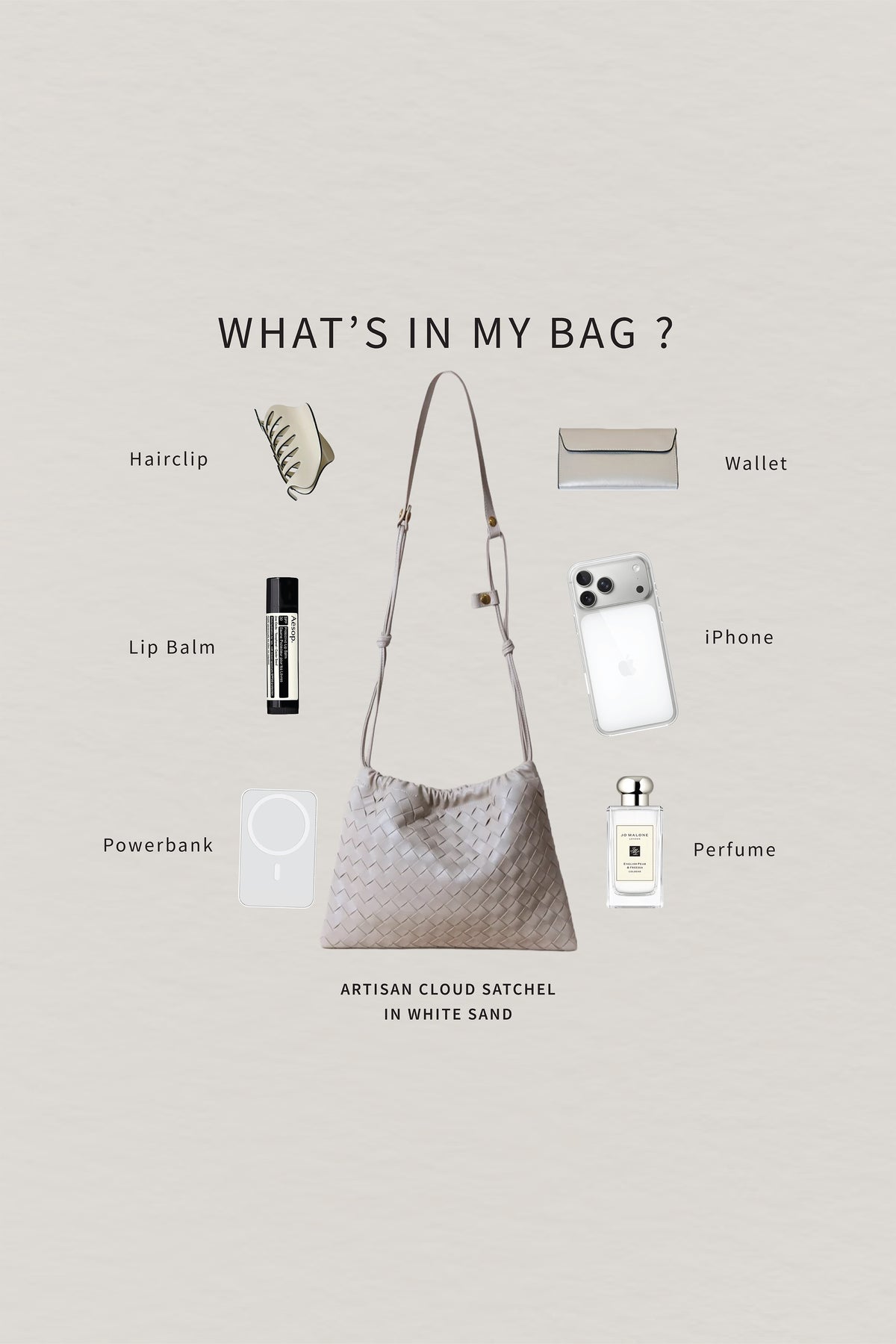Artisan Cloud Satchel - White Sand