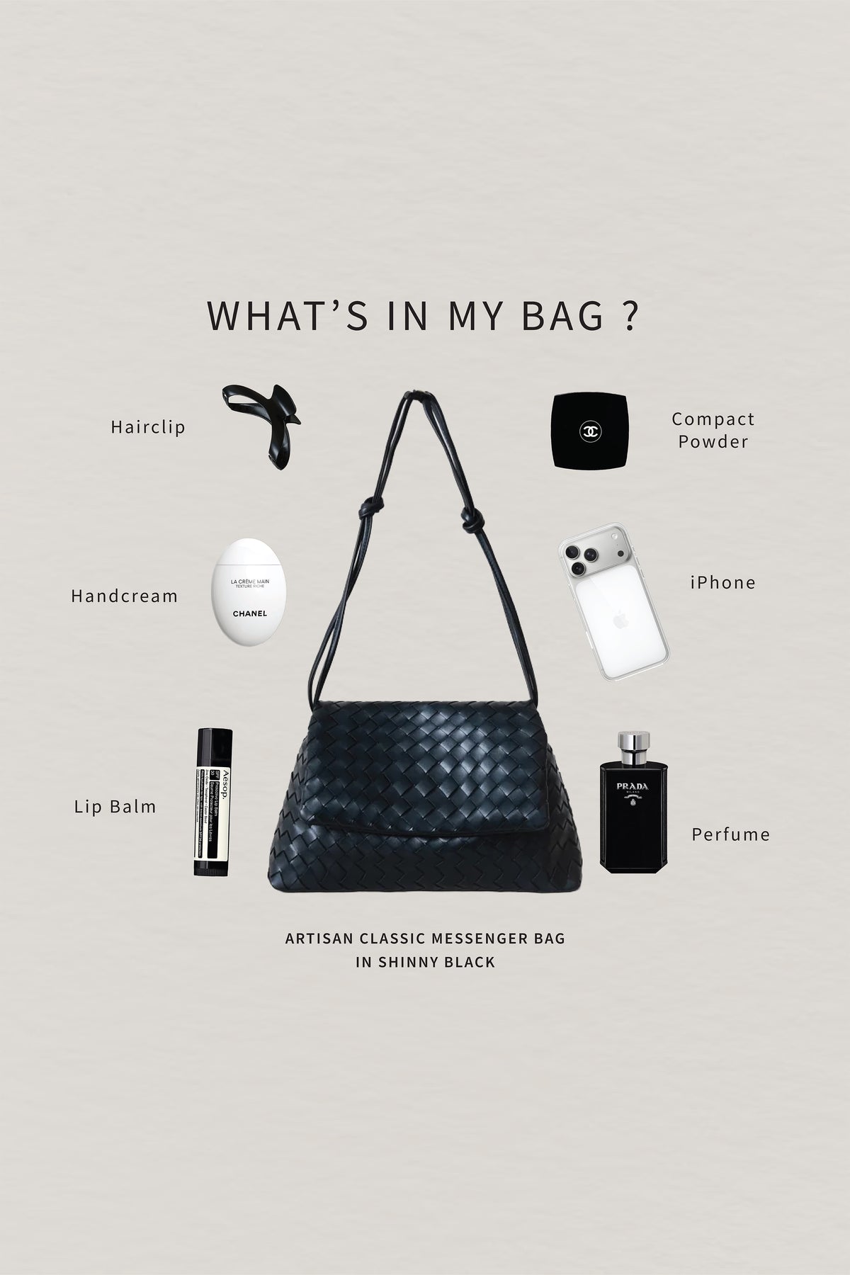 Artisan Classic Messenger Bag - Shinny Black