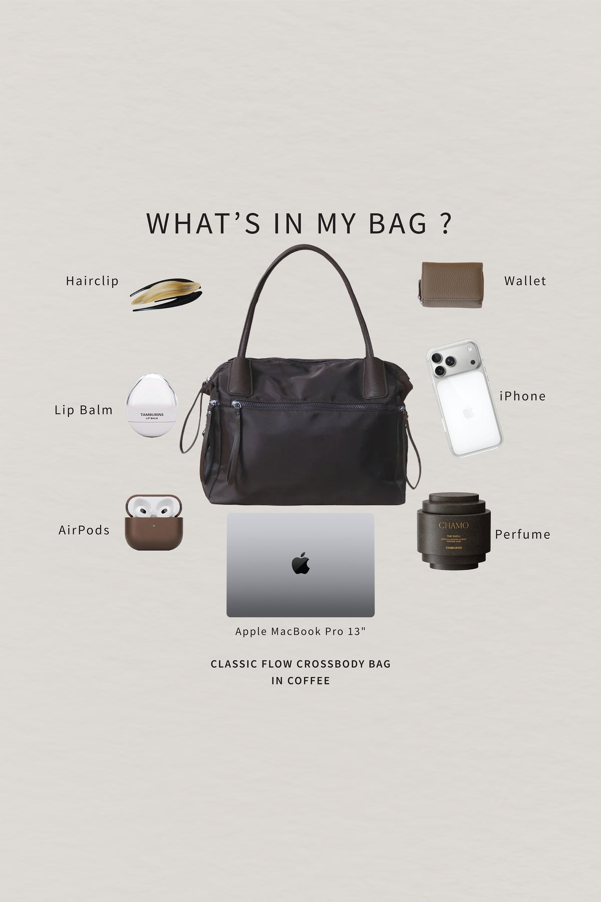 Classic Flow Crossbody Bag - Coffee