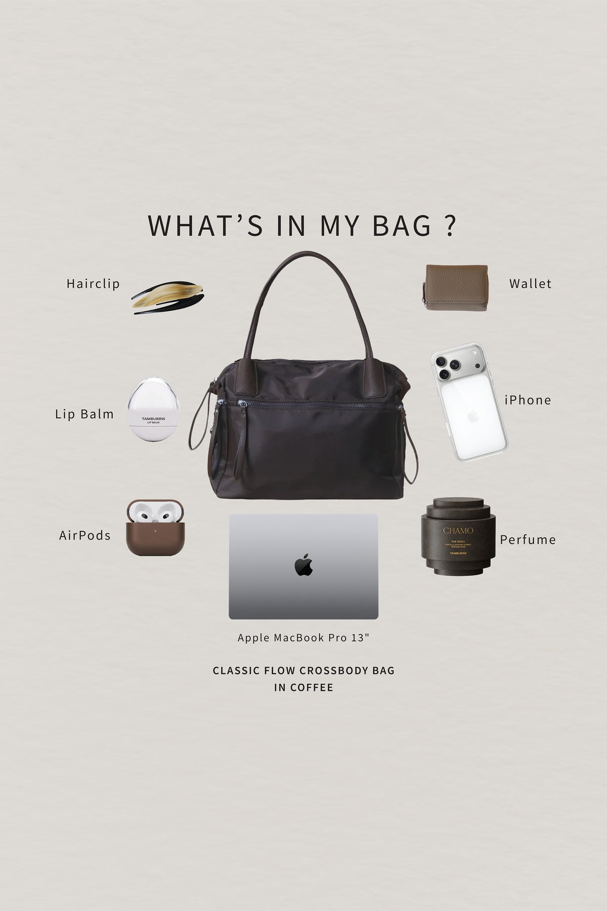 Classic Flow Crossbody Bag - Coffee