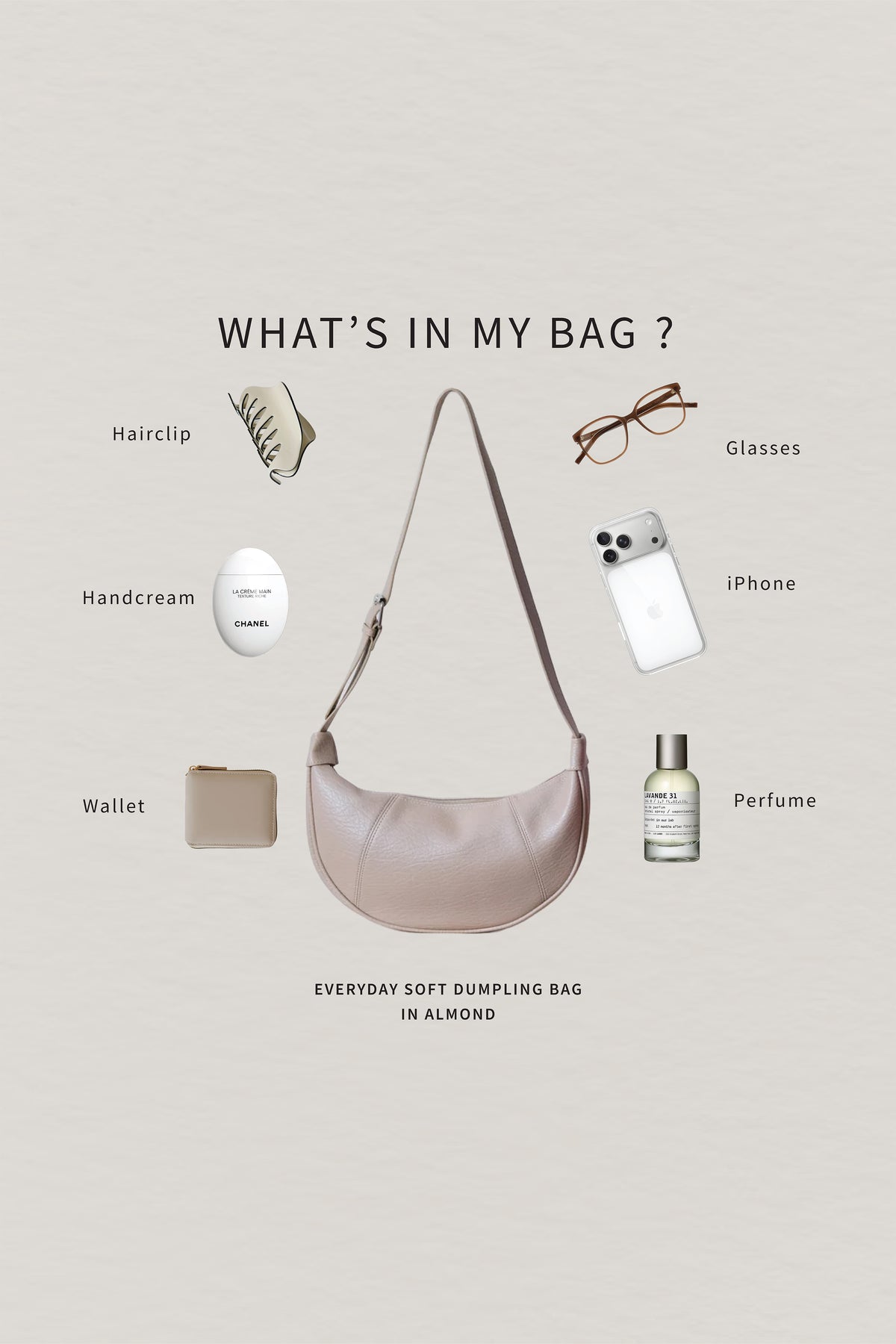Everyday Soft Dumpling Bag - Almond