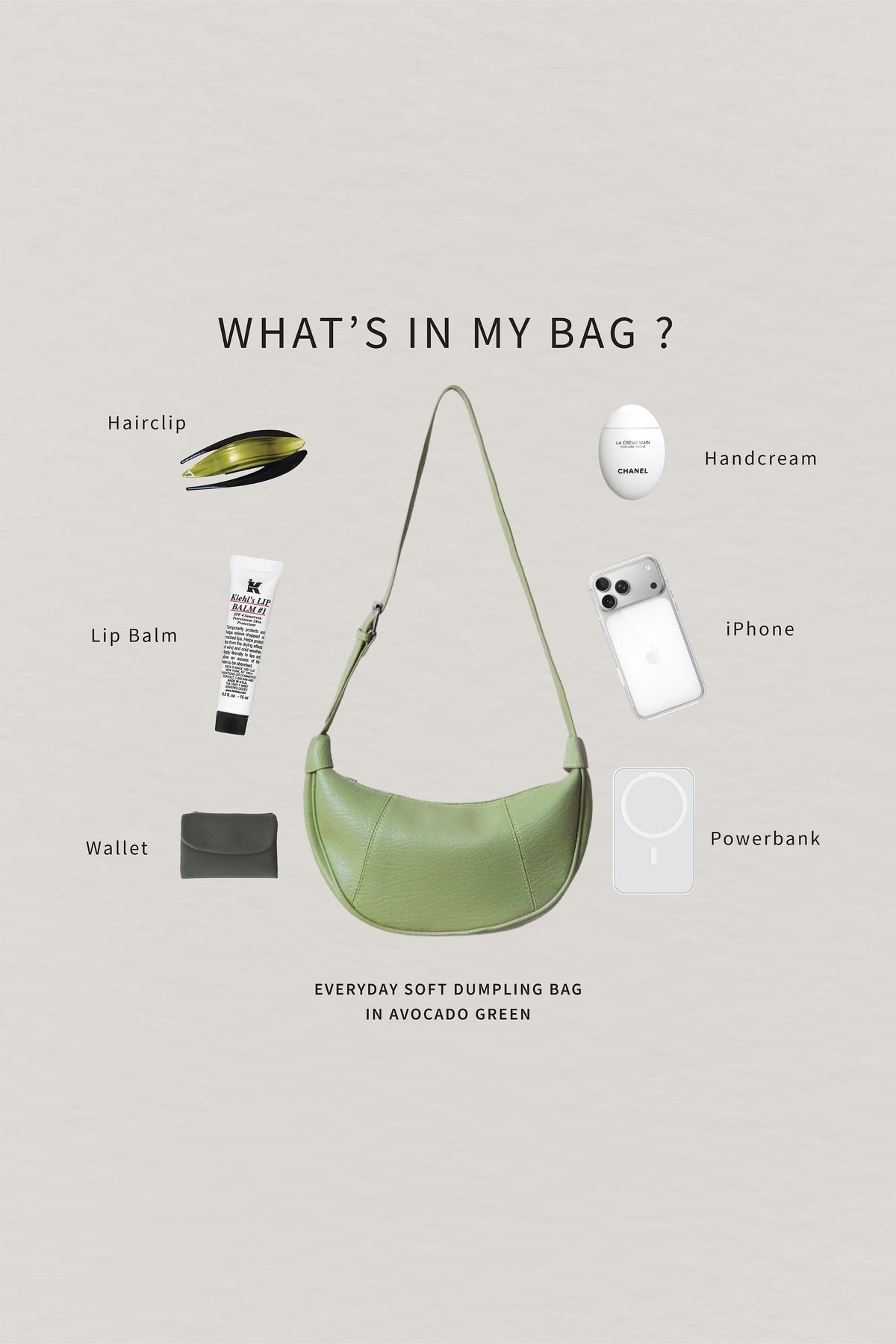 Everyday Soft Dumpling Bag - Avocado Green