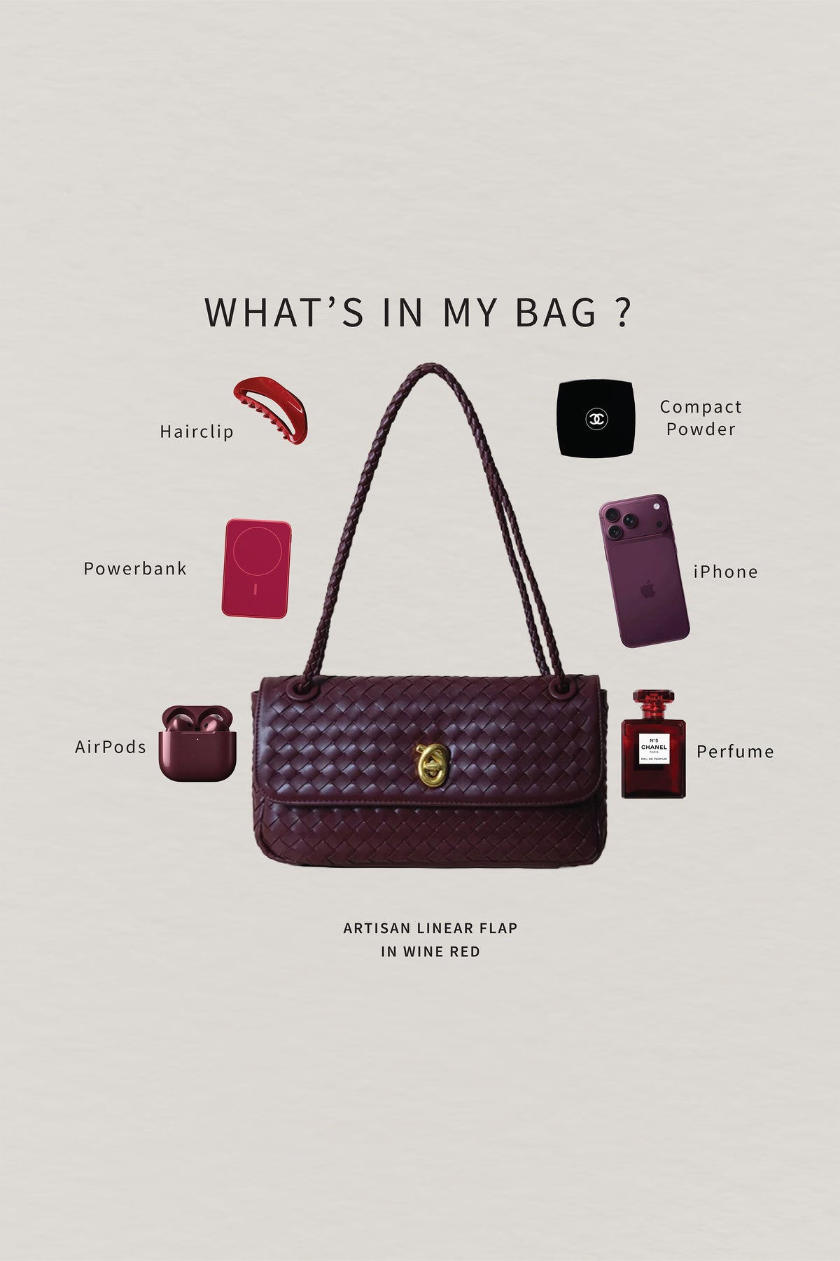 Artisan Linear Flap - Wine Red