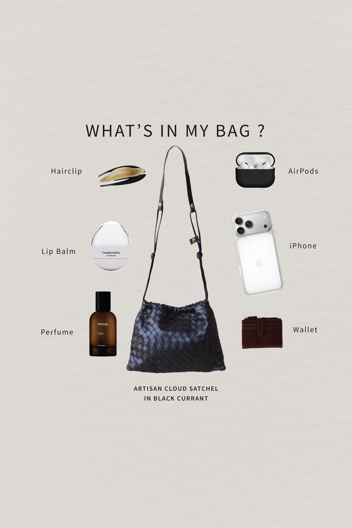 Artisan Cloud Satchel - Black Currant