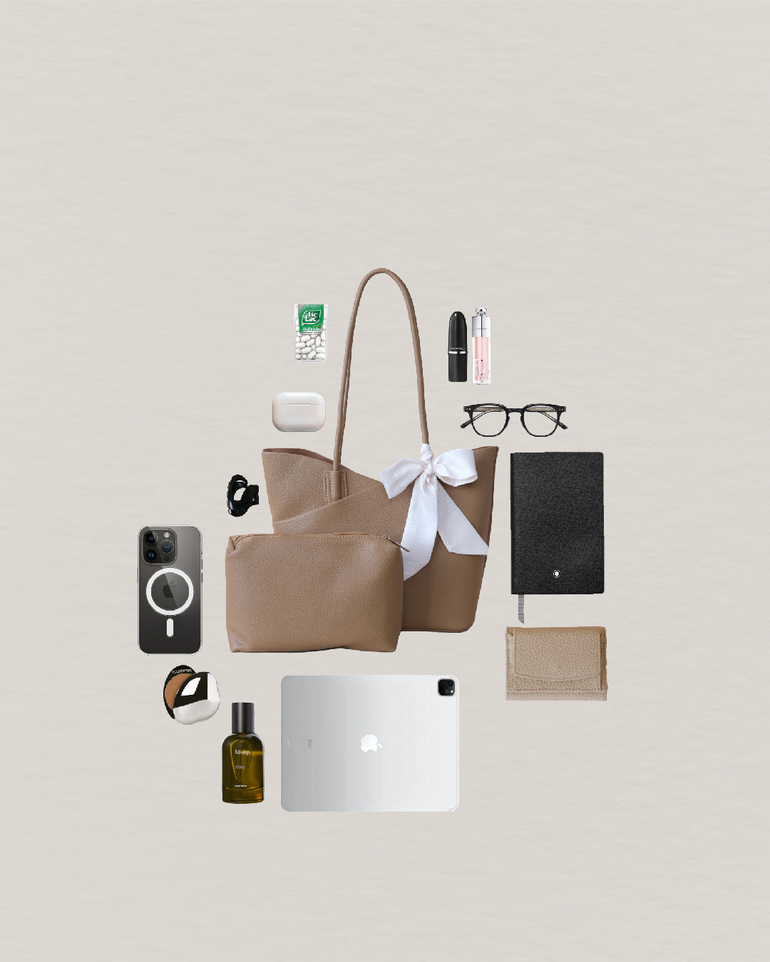 Flower Bud Aura Bag - Biscotti