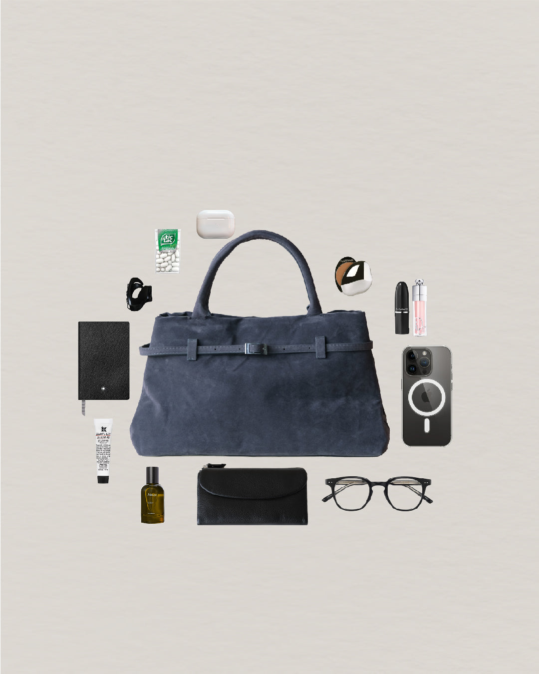The Elegant Suede Bag In Grey